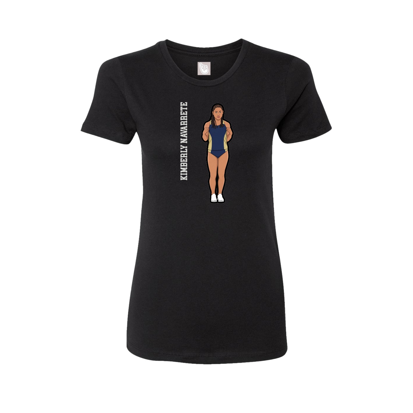 Womens Tee — Name Vertical in Black