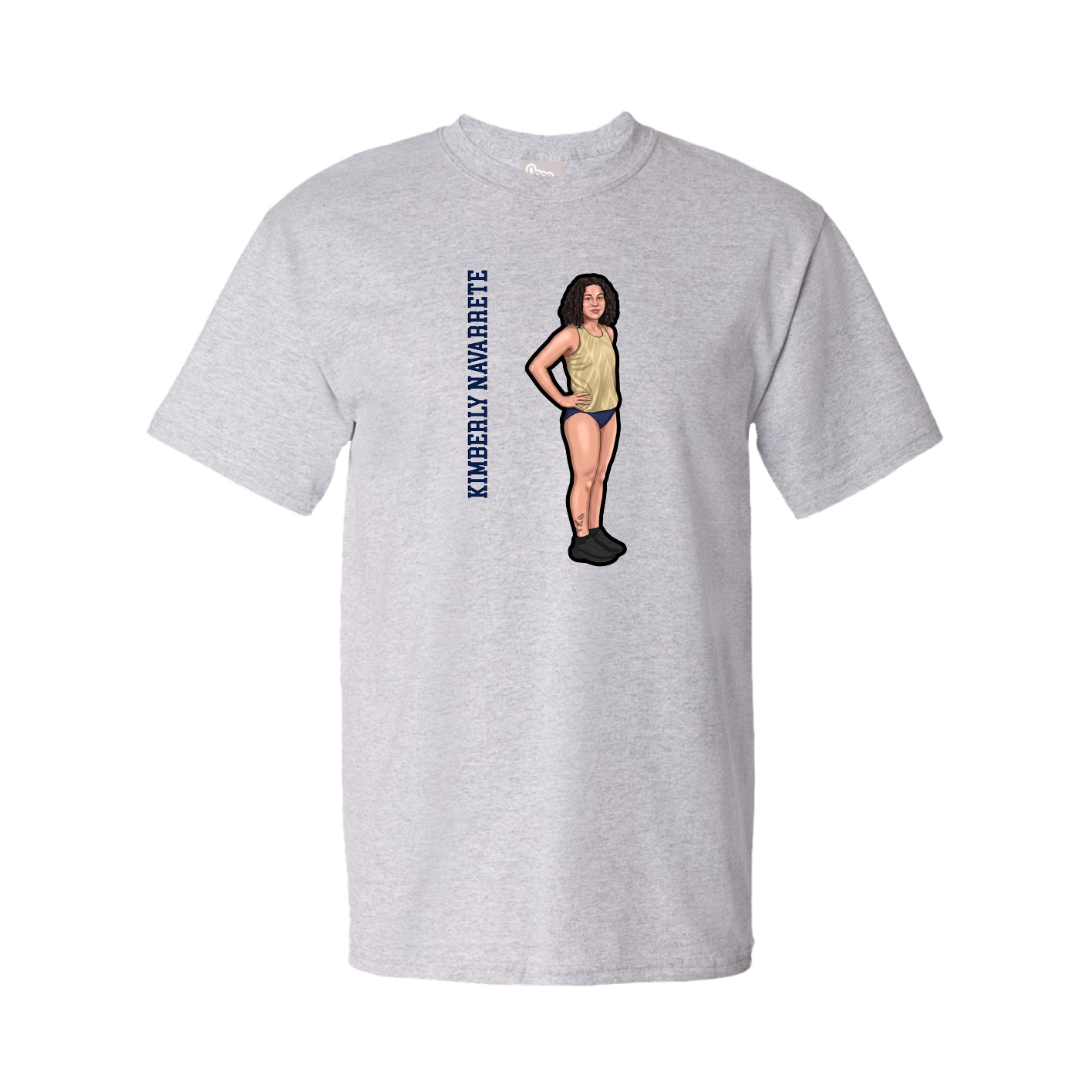 Tee — Name Vertical in Grey