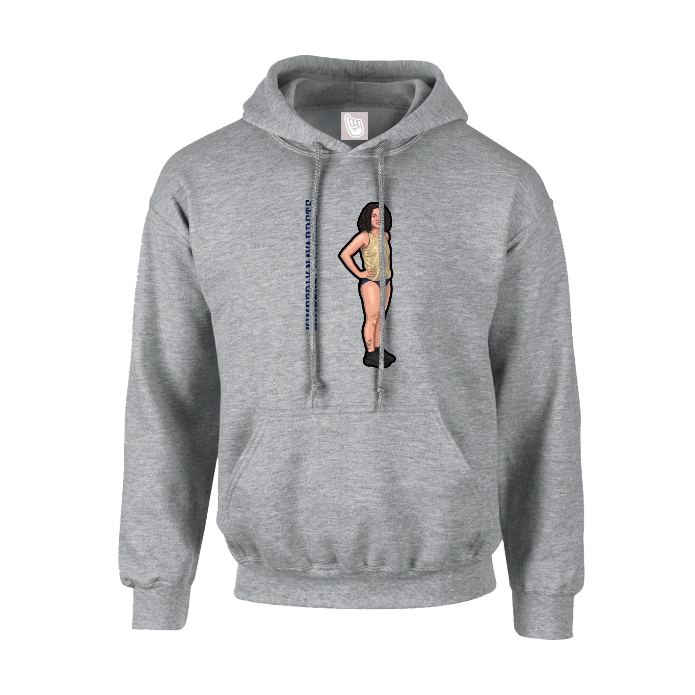 Hoodie — Name Vertical in Grey