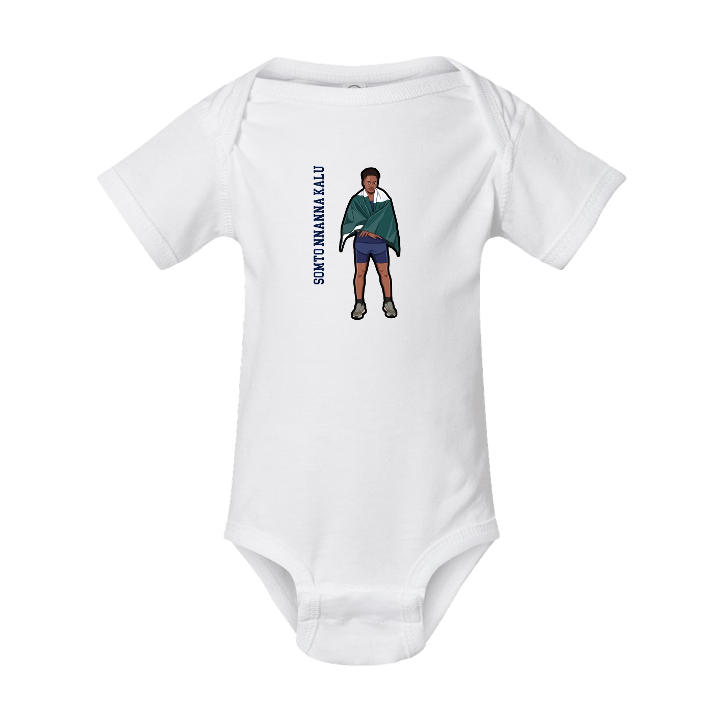 Baby Onesie — Name Vertical in White