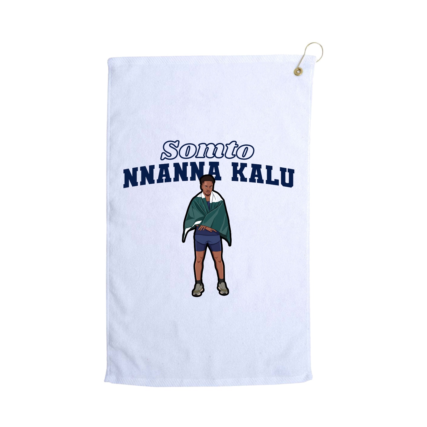 Golf Towel — Name Arch in White