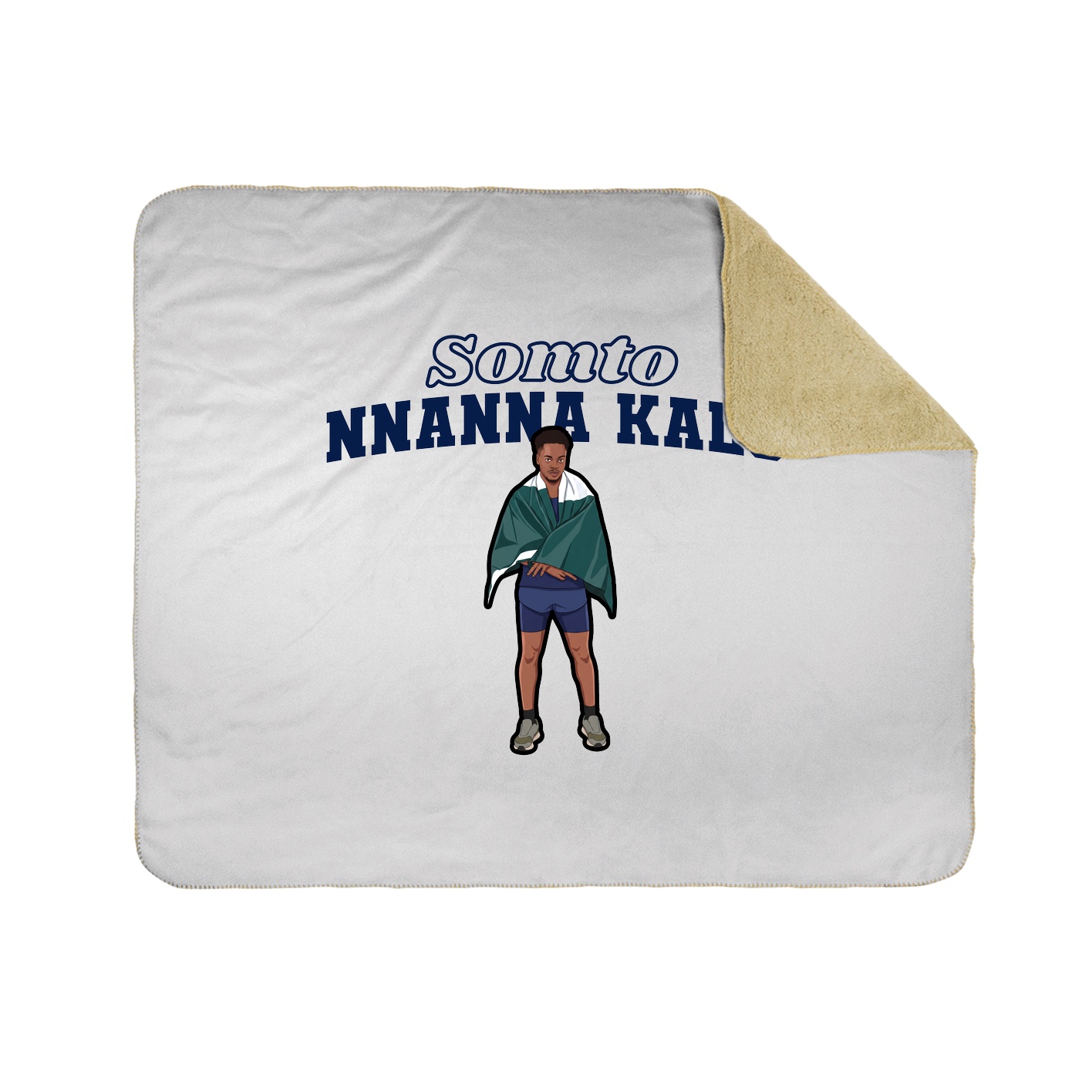 Throw Blanket — Name Arch in White