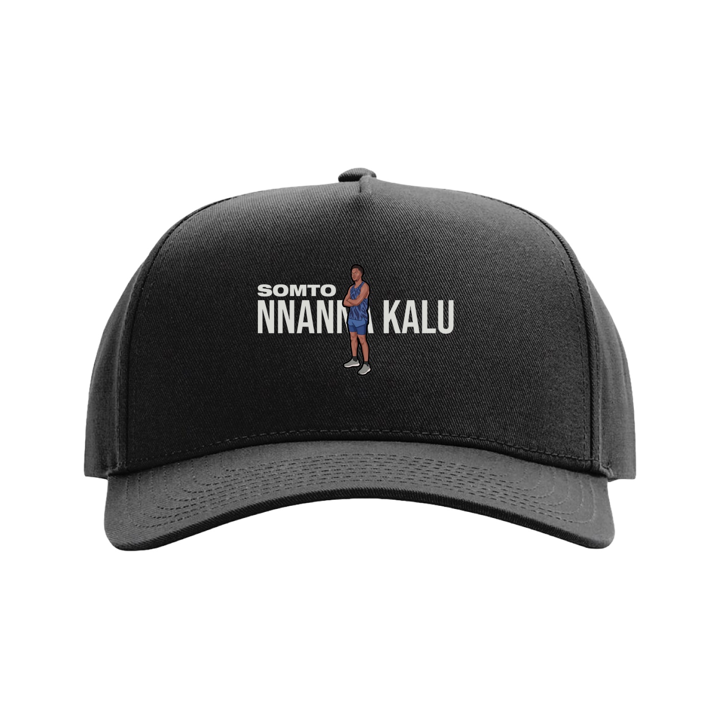 Full Fabric Five-Panel Champ Cap — Player Name in Black
