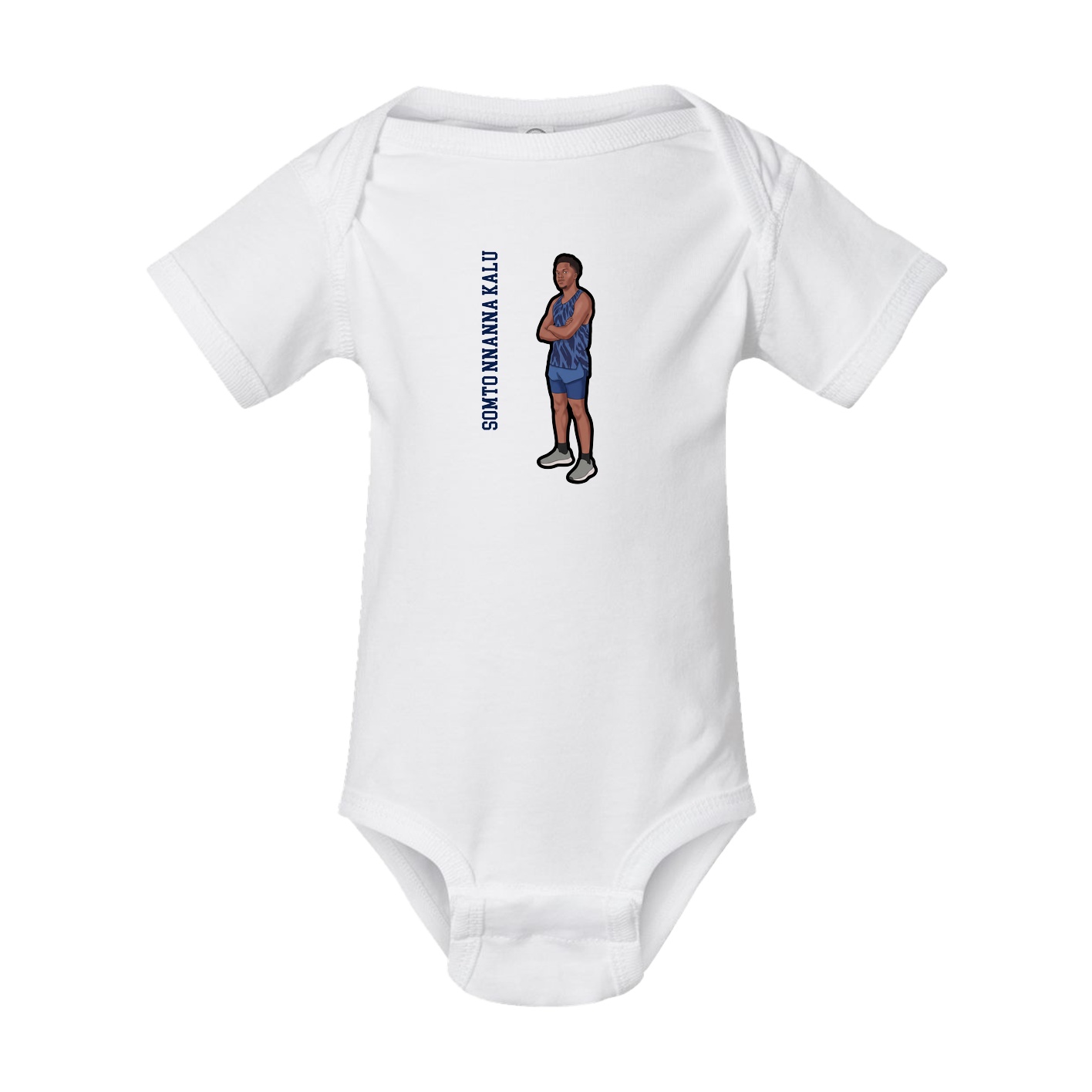 Baby Onesie — Name Vertical in White