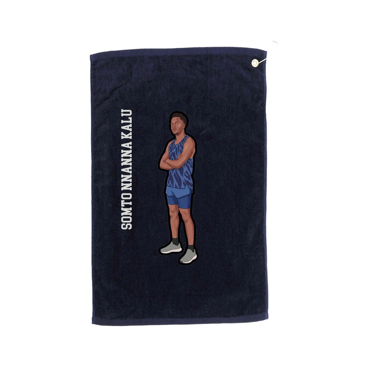 Golf Towel — Name Vertical in Navy