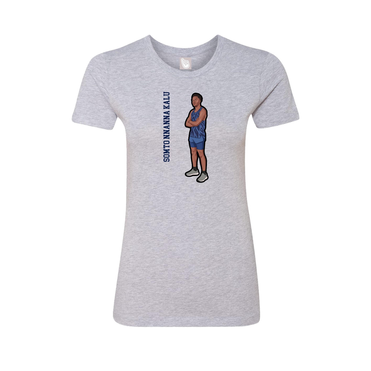 Womens Tee — Name Vertical in Grey