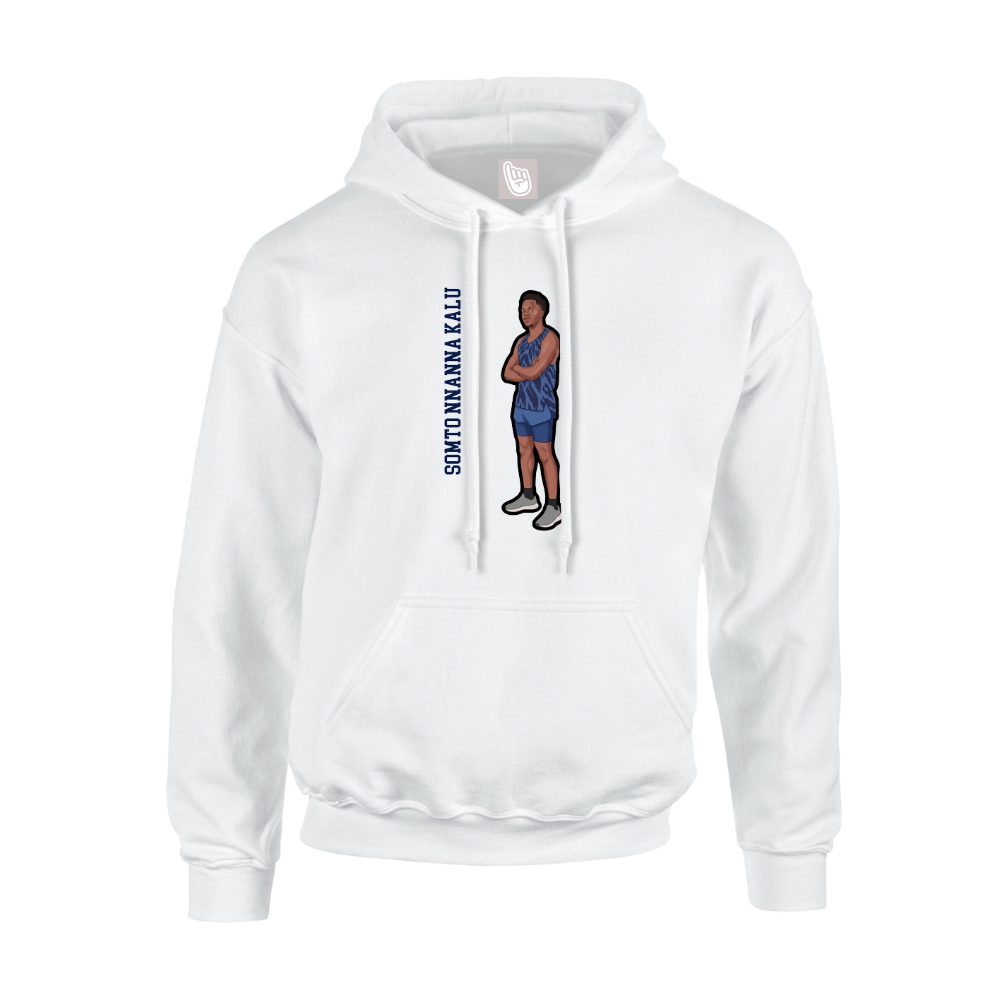 Hoodie — Name Vertical in White