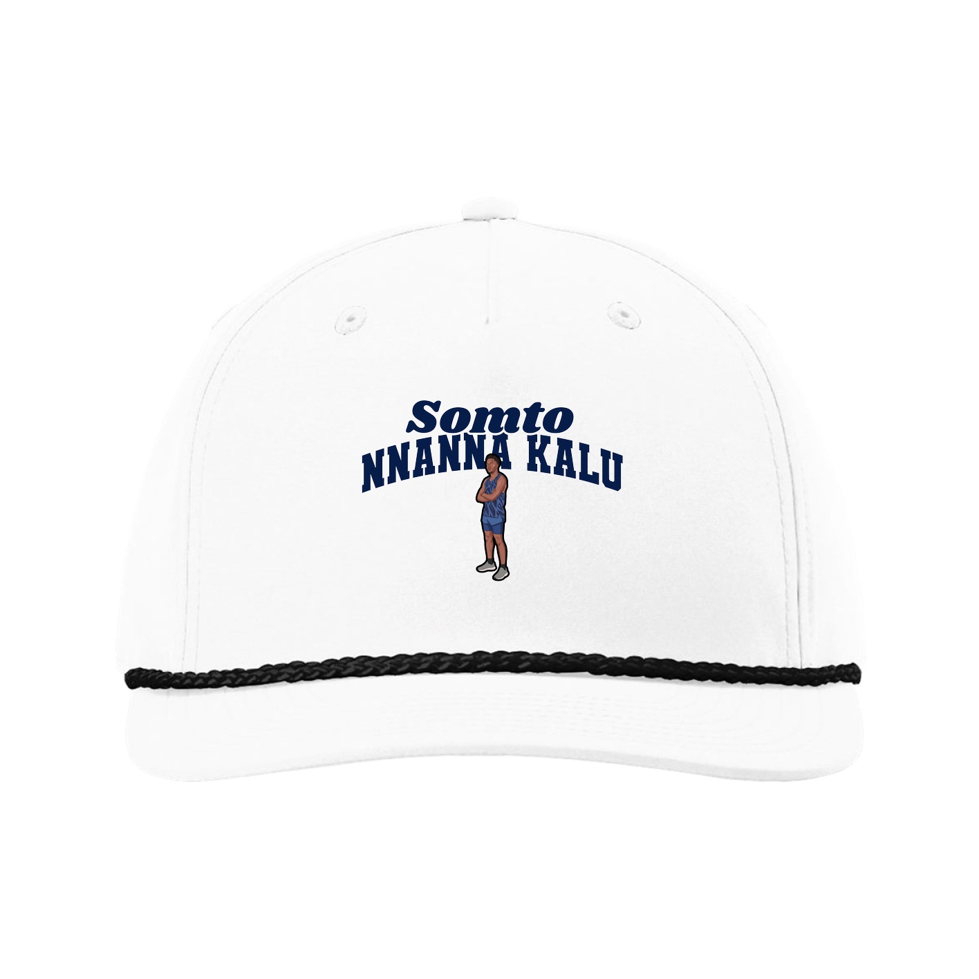 Five-Panel Classic Rope Cap — Signature Arch in White