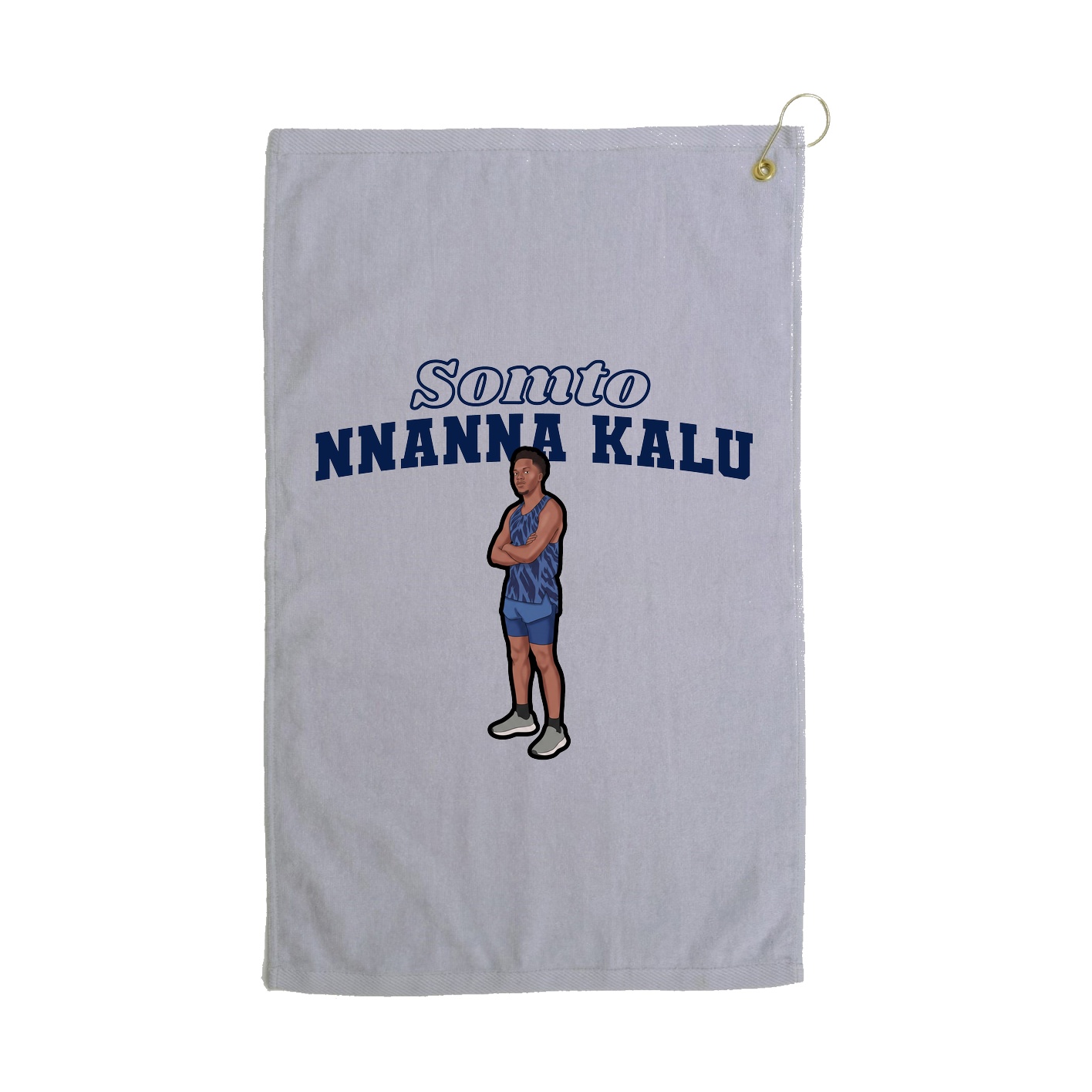 Golf Towel — Name Arch in Grey