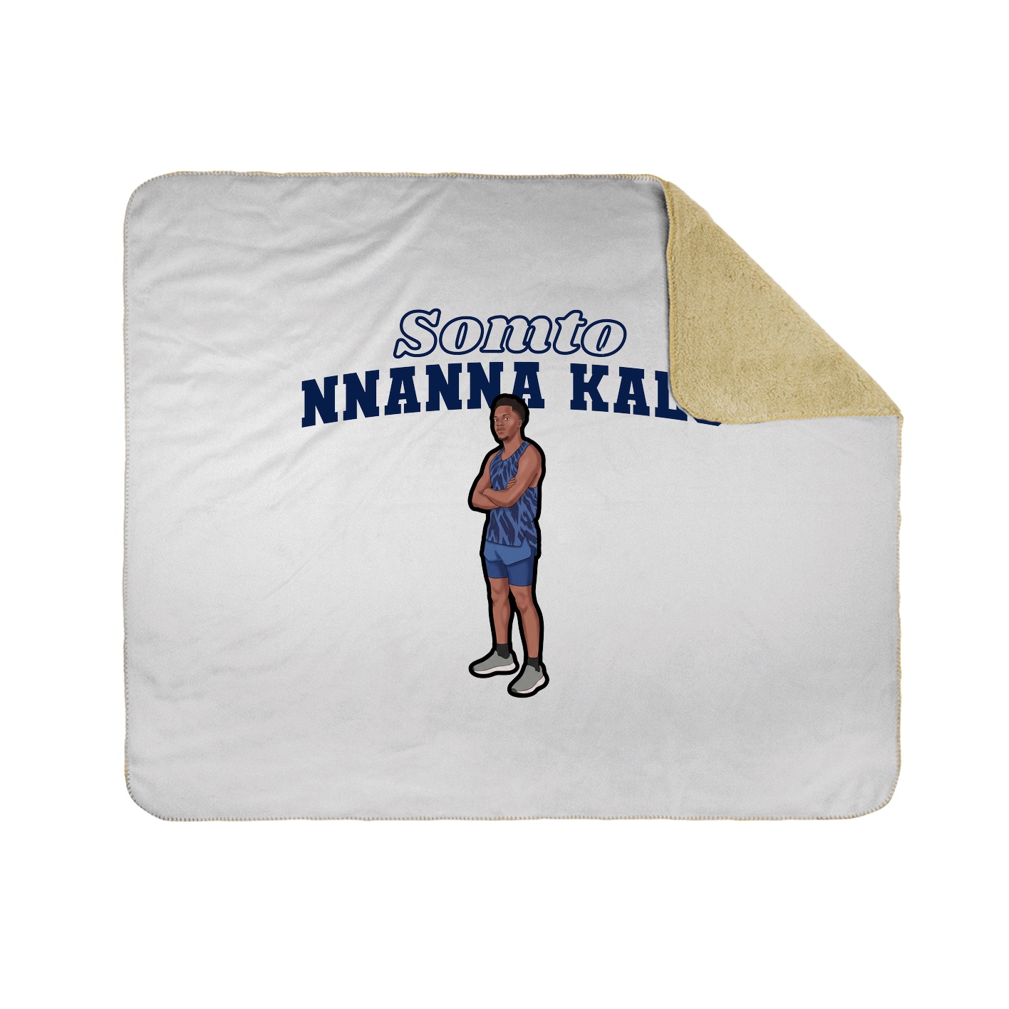Throw Blanket — Name Arch in White