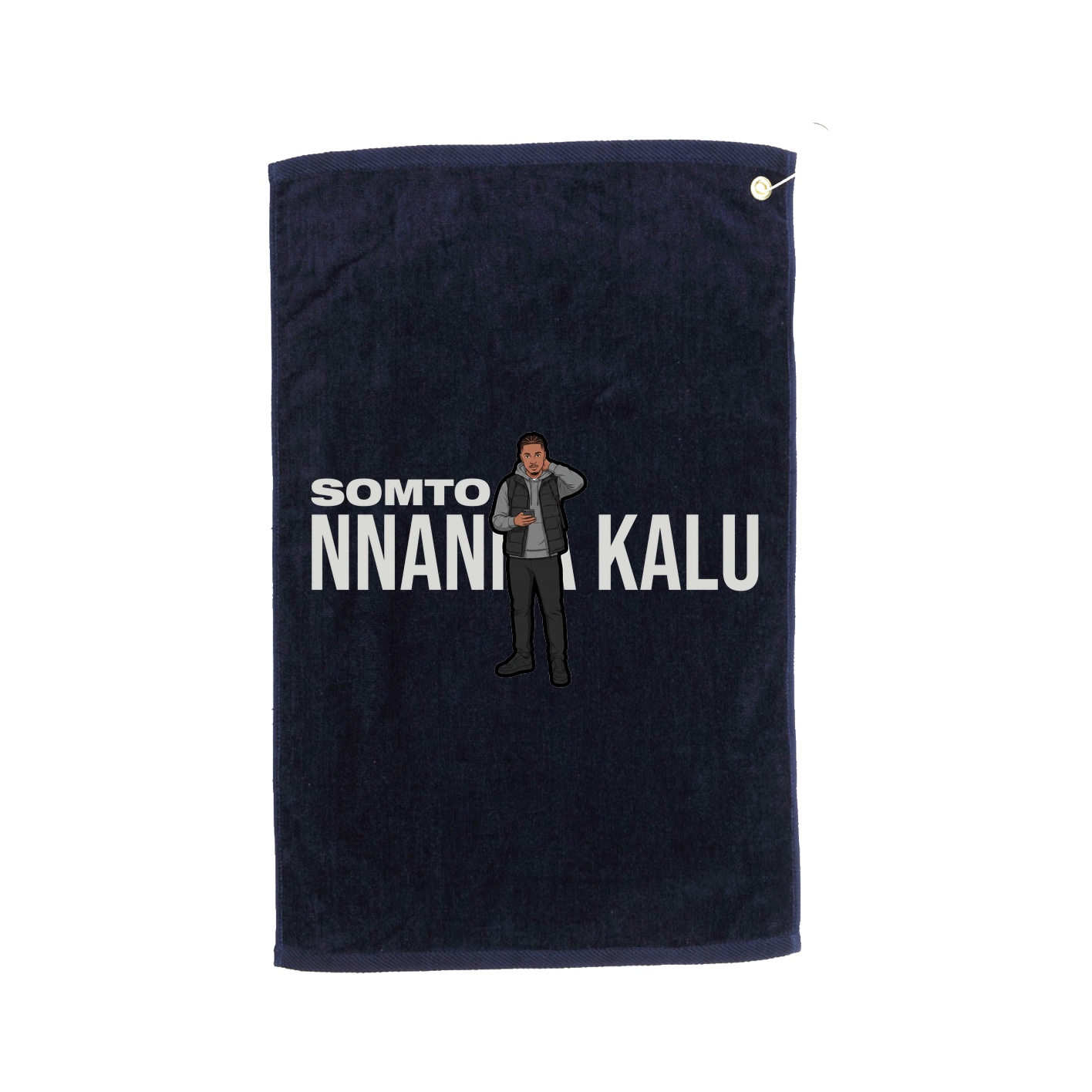 Golf Towel — Player Name in Navy