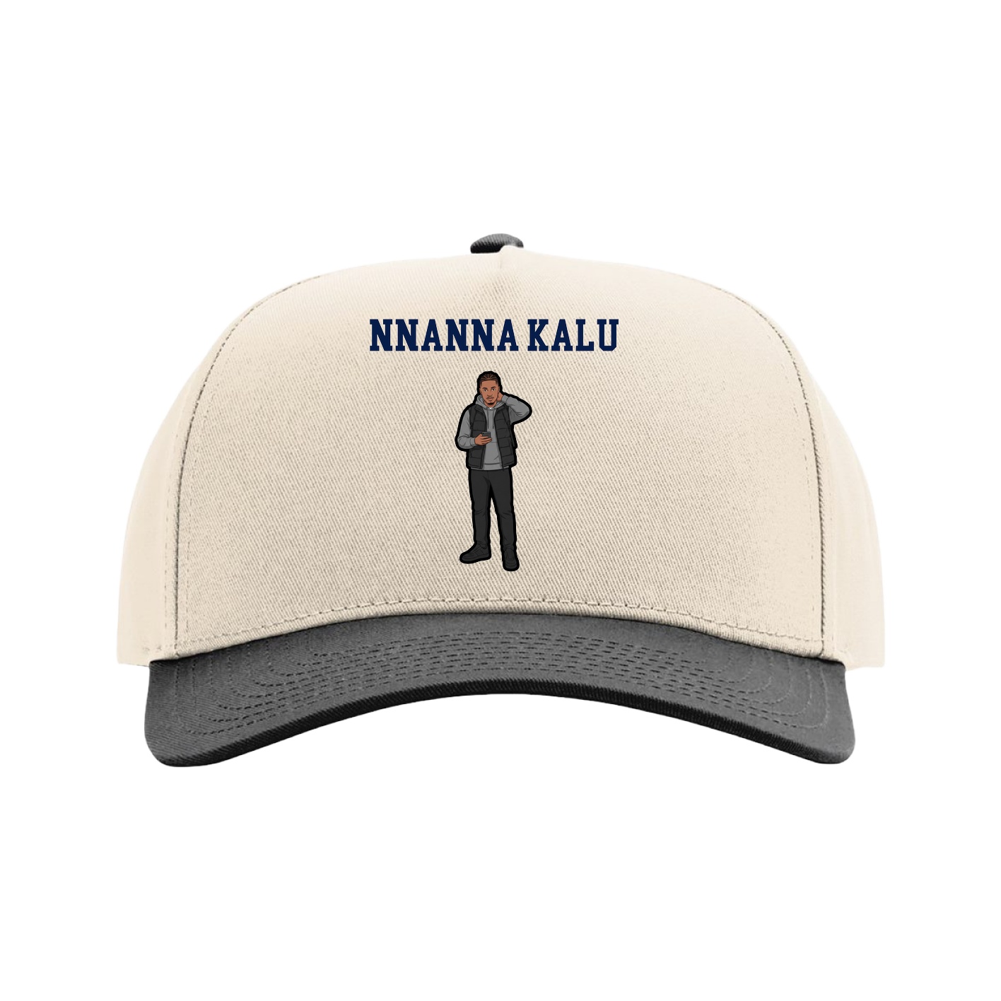 Full Fabric Five-Panel Champ Cap — Shirsey in Cream/Black