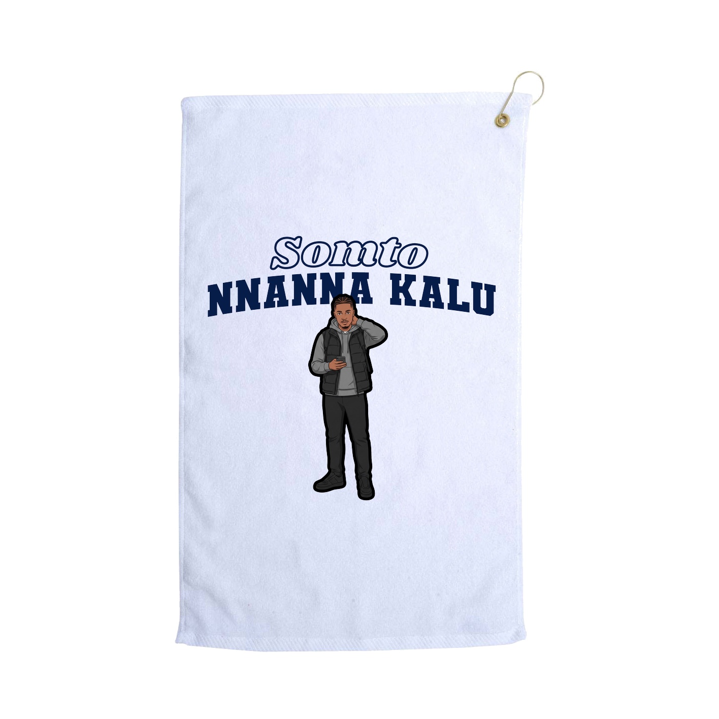 Golf Towel — Name Arch in White