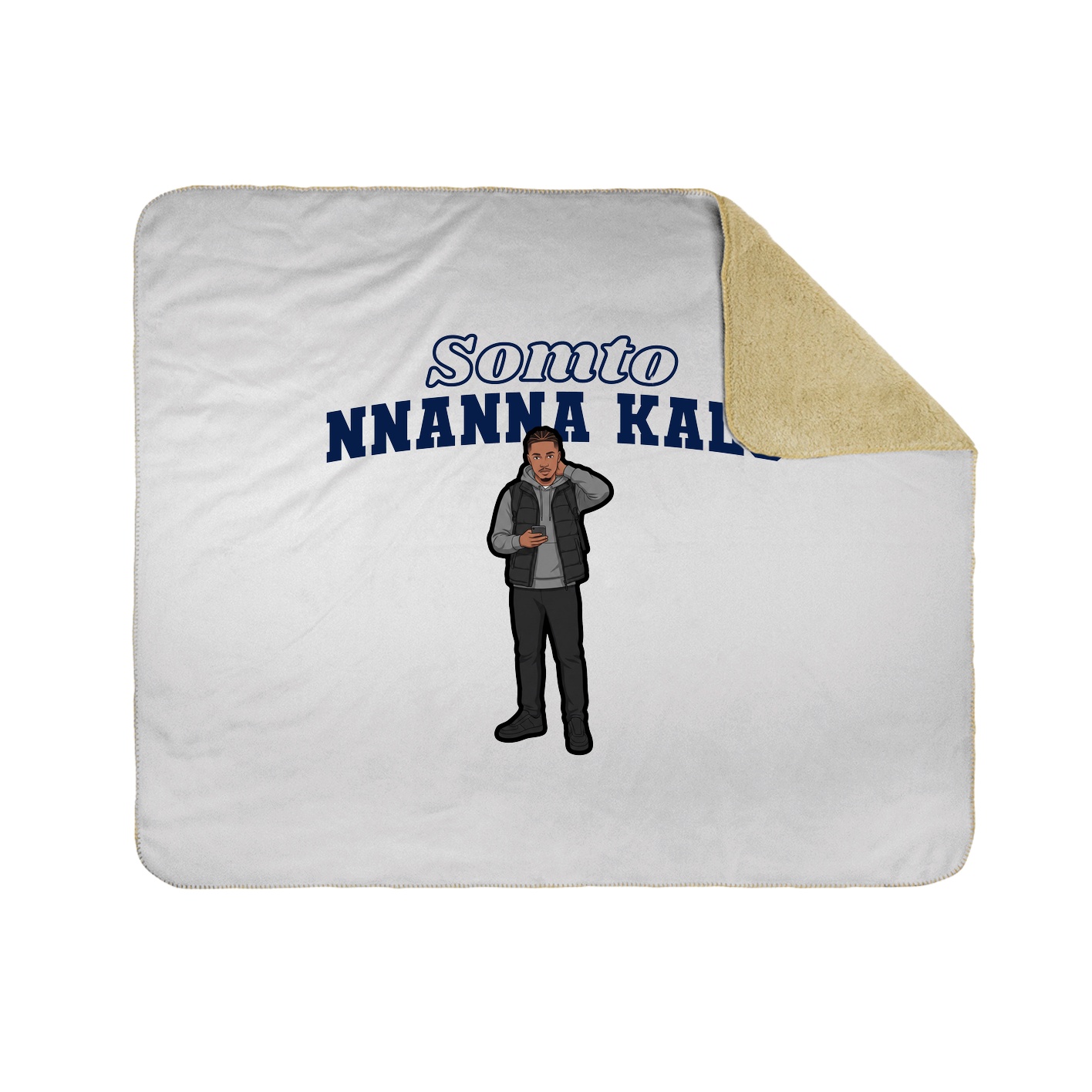 Throw Blanket — Name Arch in White