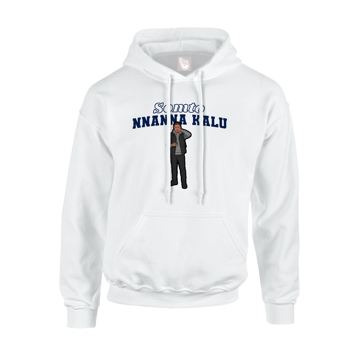 Youth Hoodie — Name Arch in White