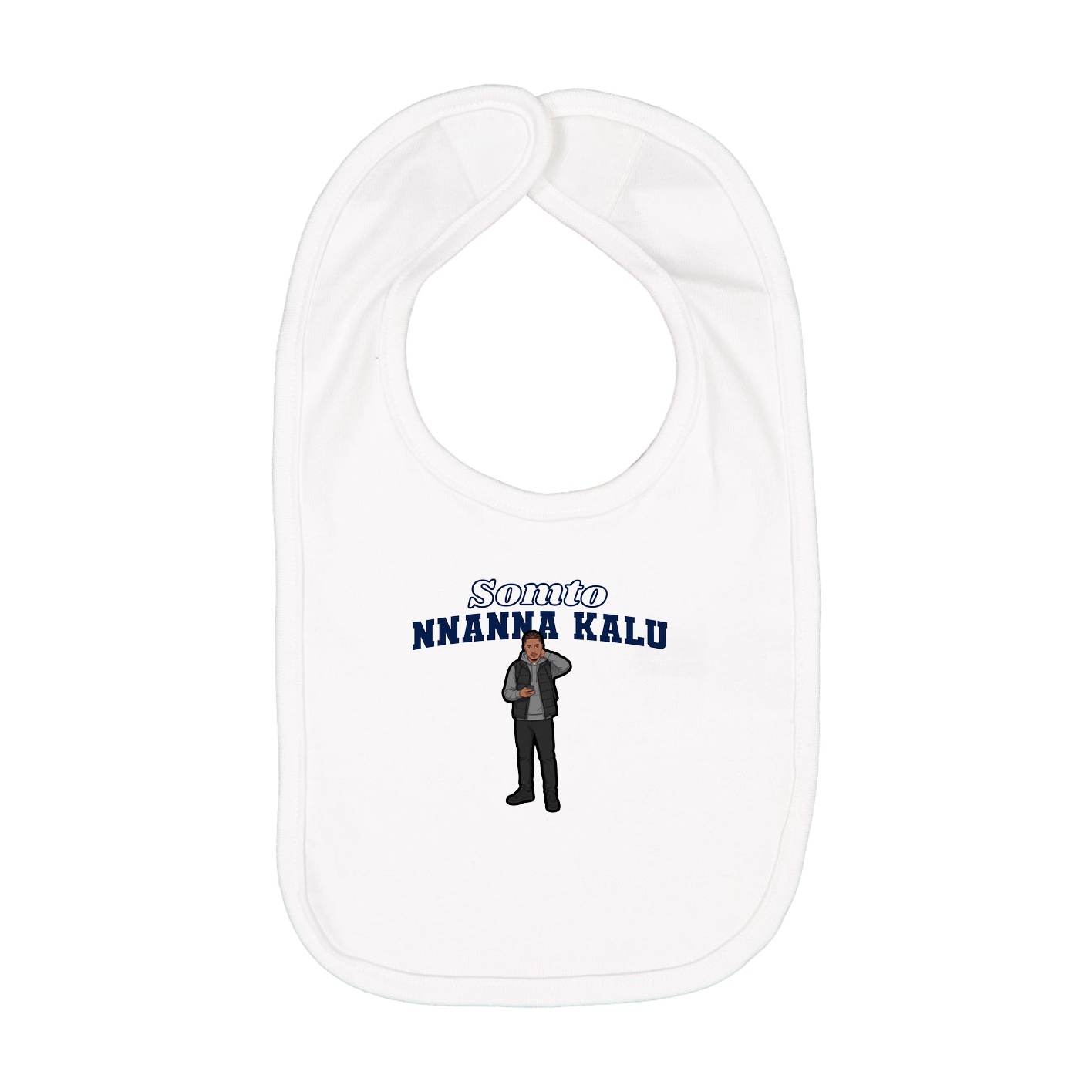 Infant Bib — Name Arch in White