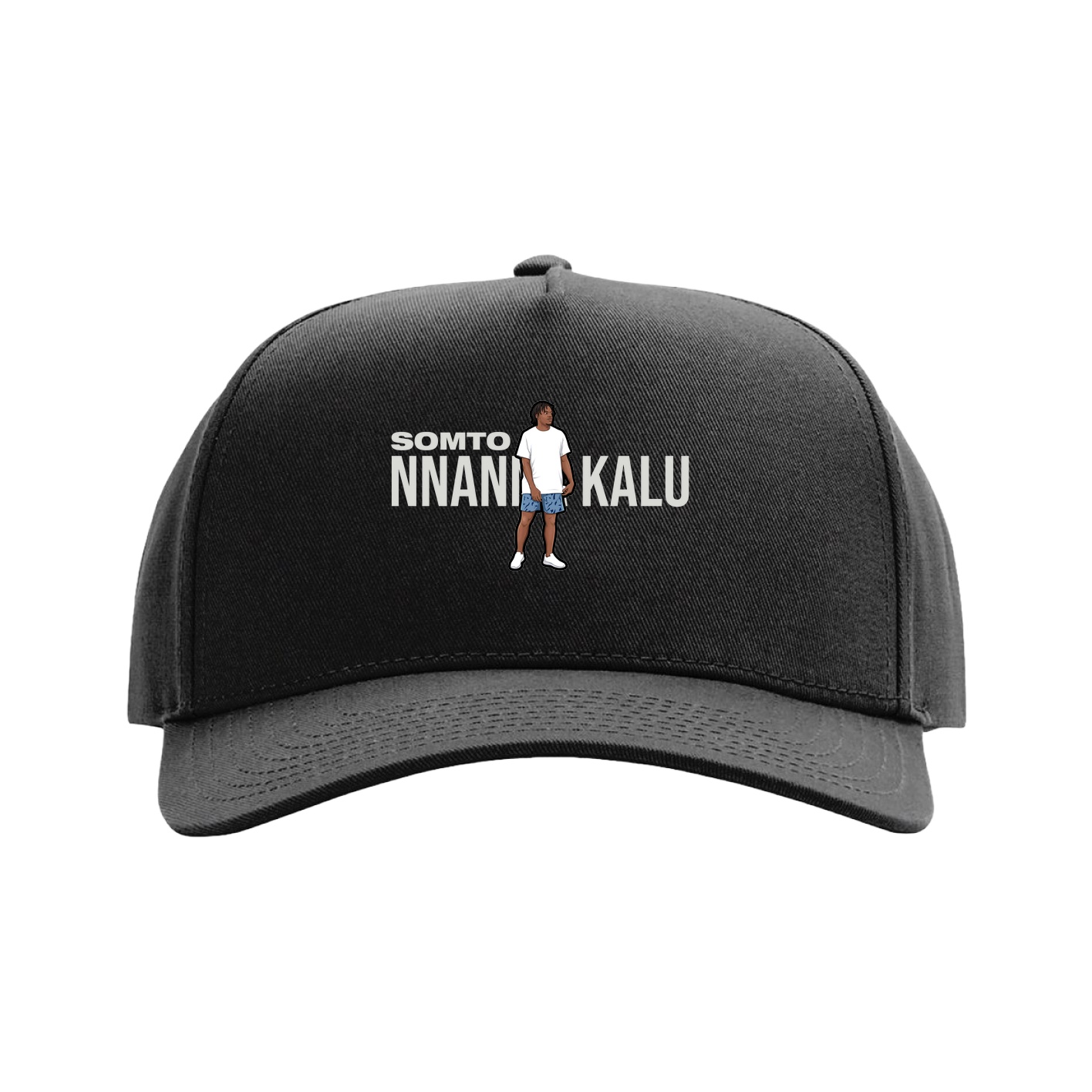 Full Fabric Five-Panel Champ Cap — Player Name in Black