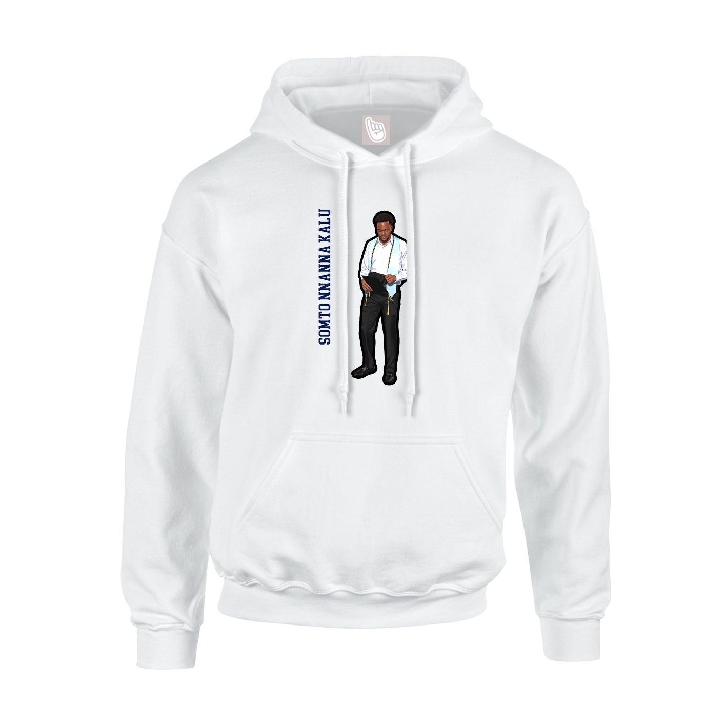 Hoodie — Name Vertical in White