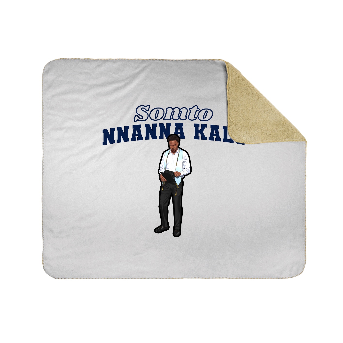 Throw Blanket — Name Arch in White