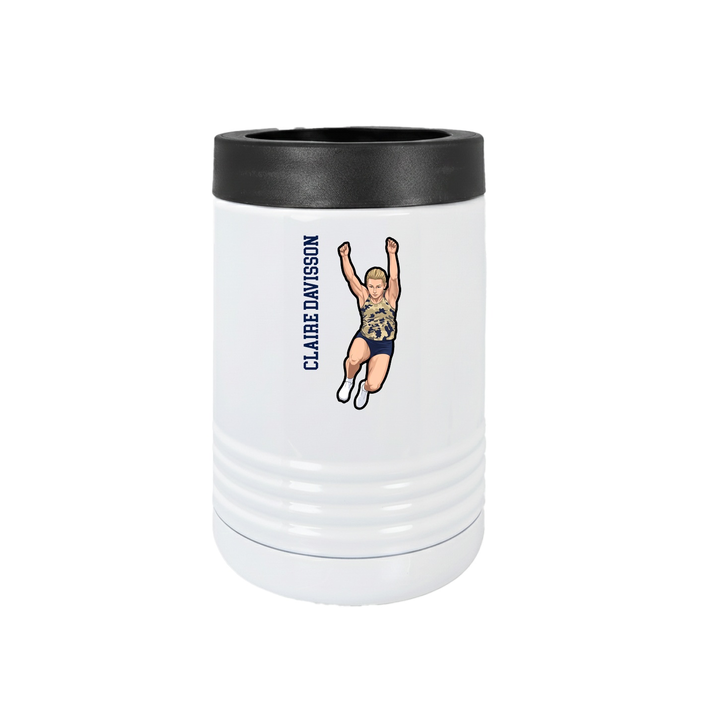 Beverage Holder — Name Vertical in White