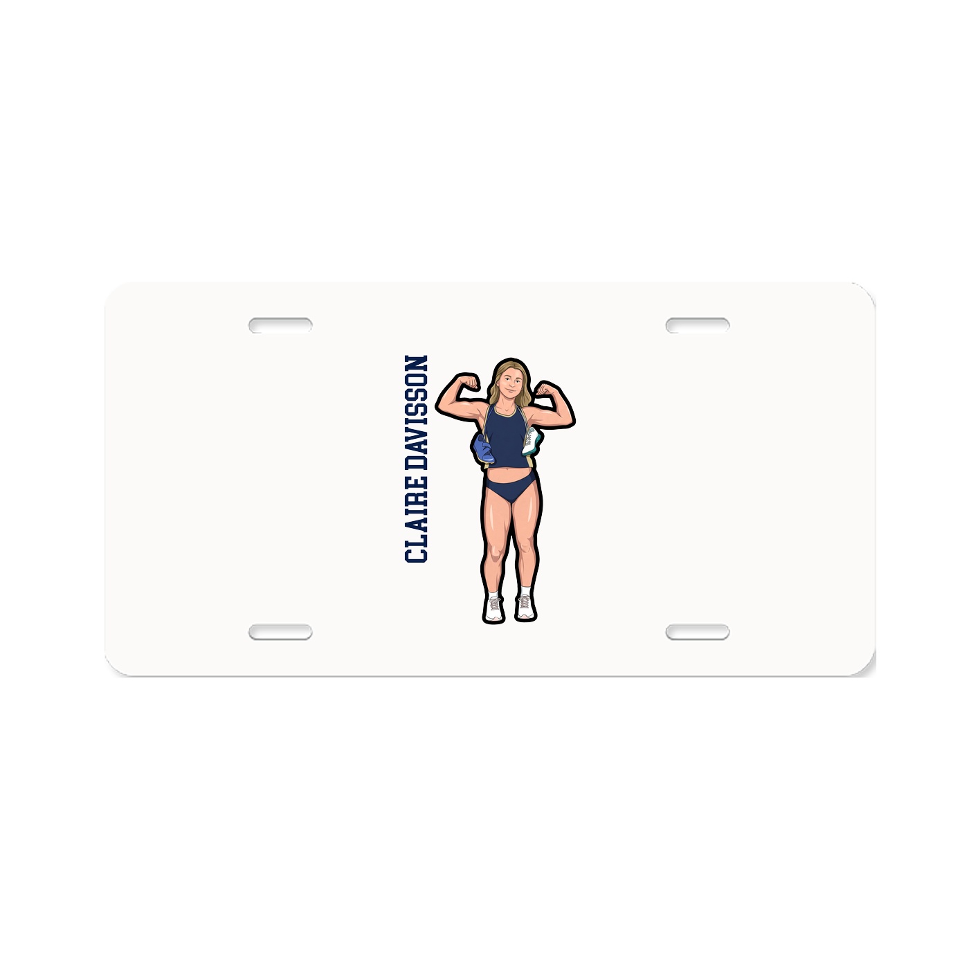 License Plate — Name Vertical in Classic