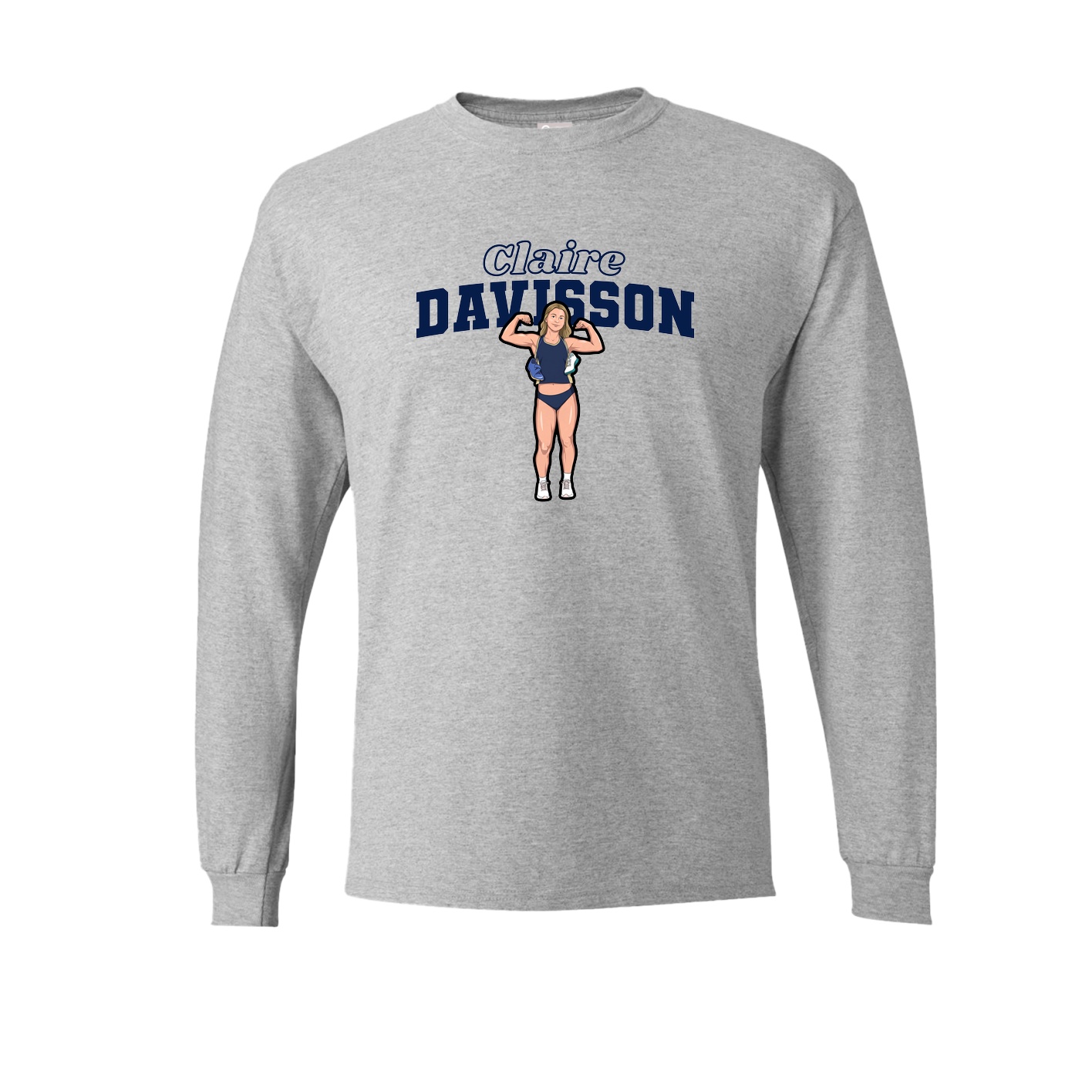 Long Sleeve Tee — Name Arch in Grey