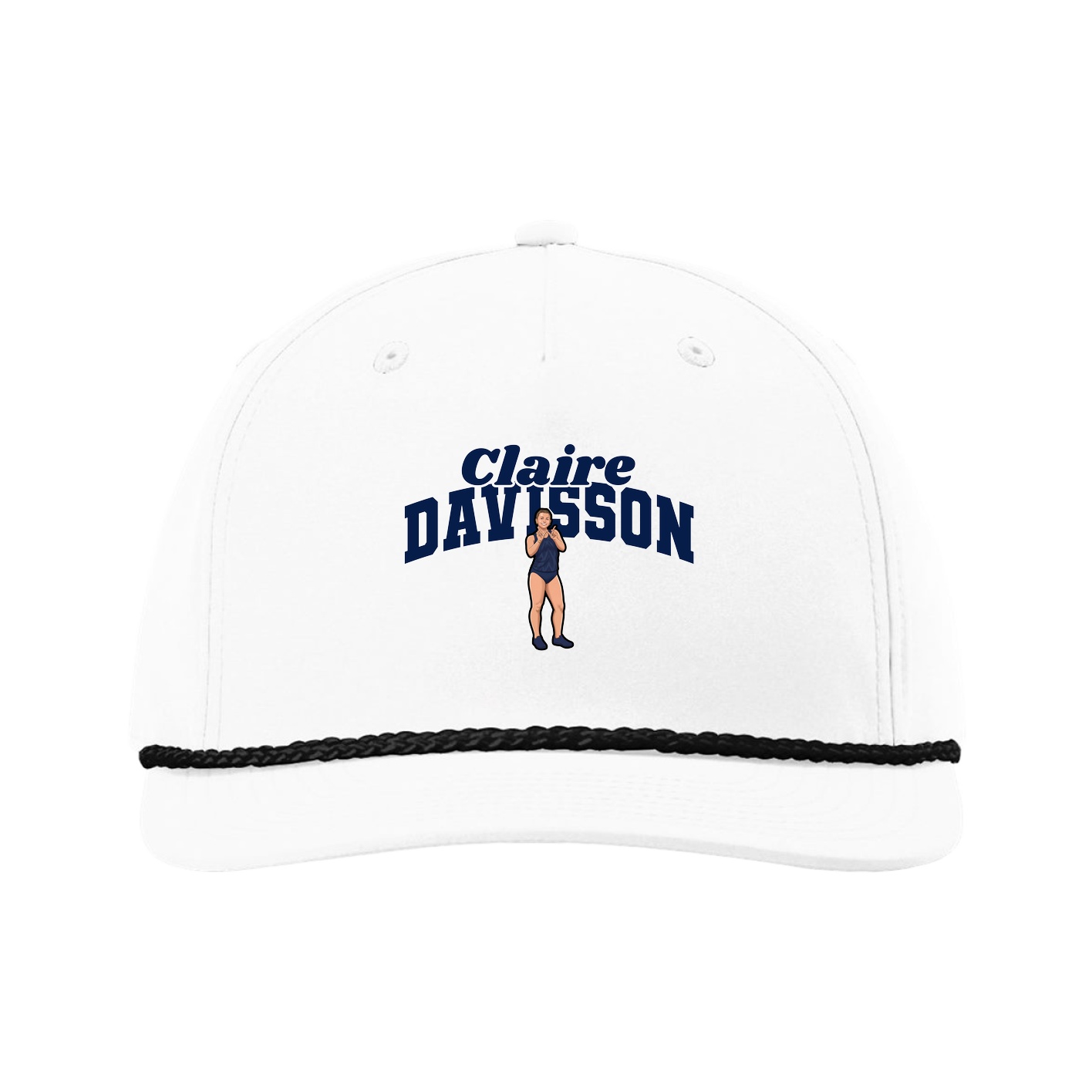 Five-Panel Classic Rope Cap — Signature Arch in White