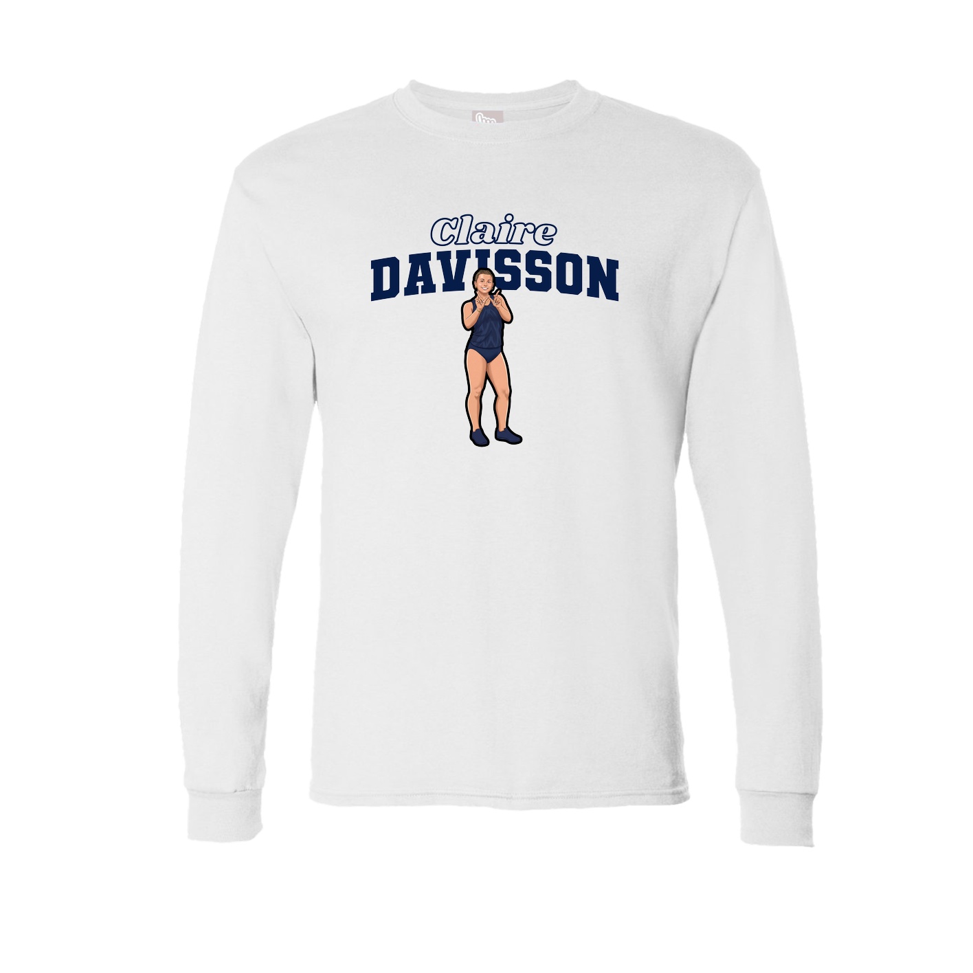 Long Sleeve Tee — Name Arch in White