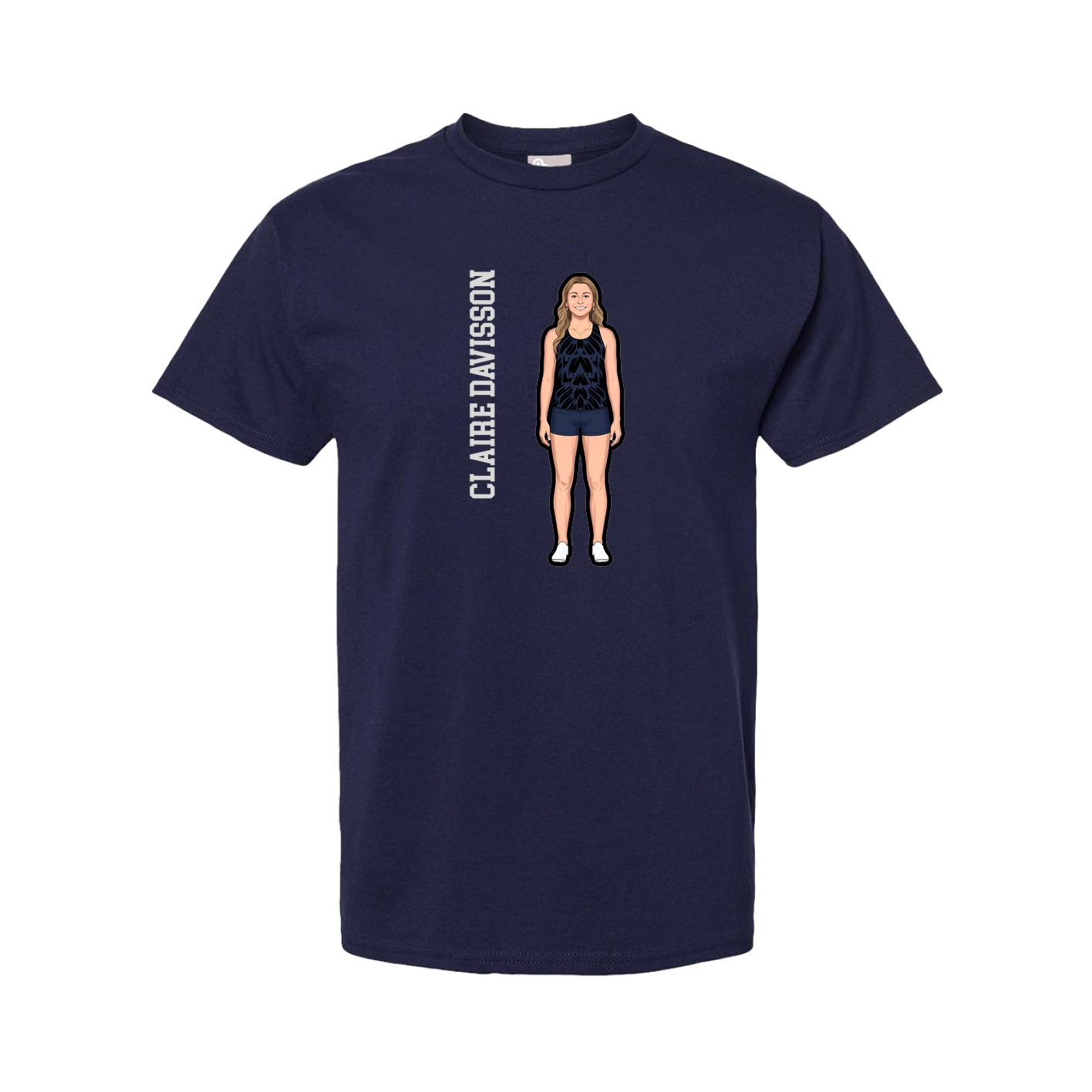 Youth Tee — Name Vertical in Navy
