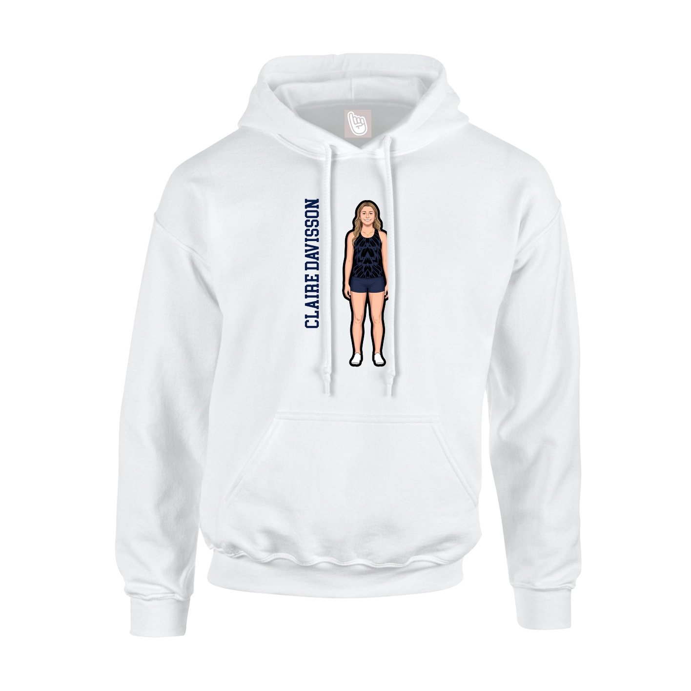 Hoodie — Name Vertical in White