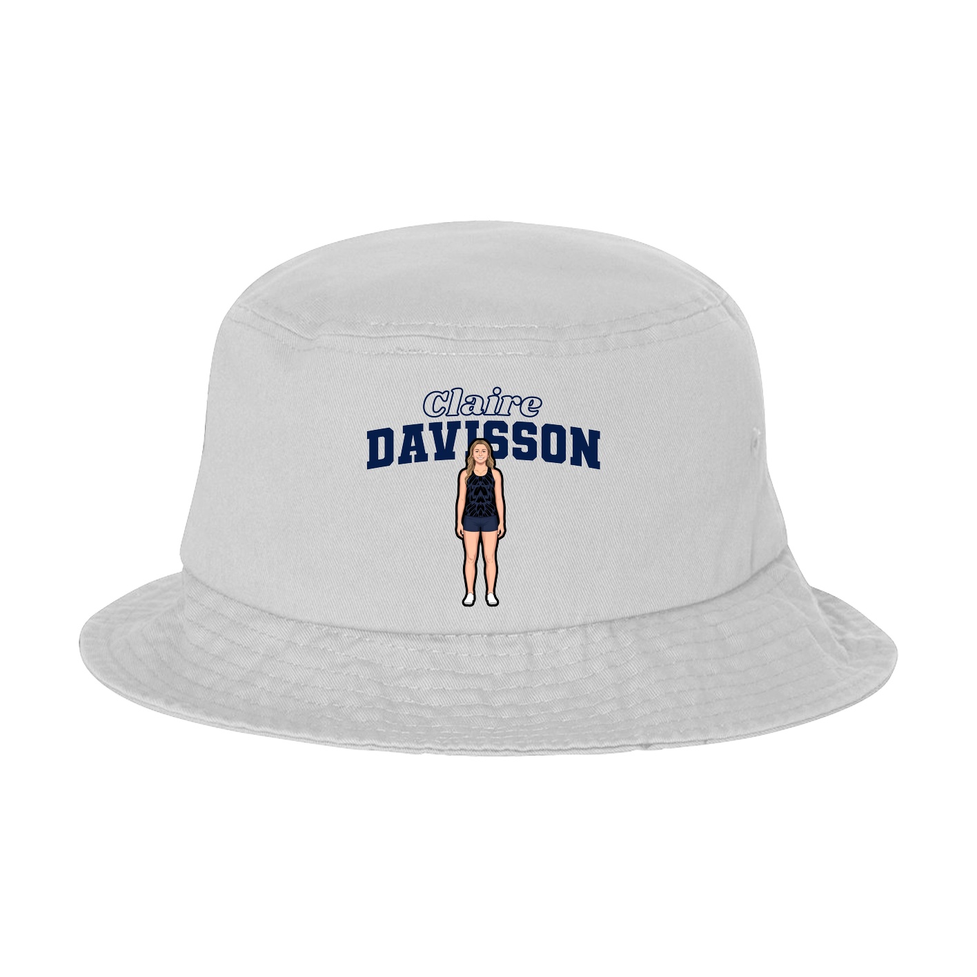 Bucket Cap — Name Arch in White