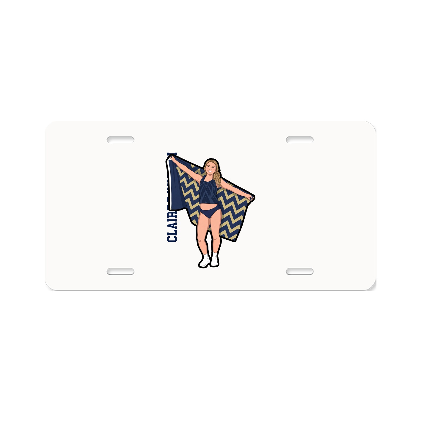 License Plate — Name Vertical in Classic