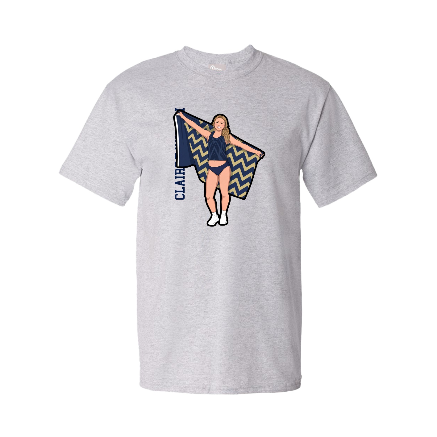 Tee — Name Vertical in Grey