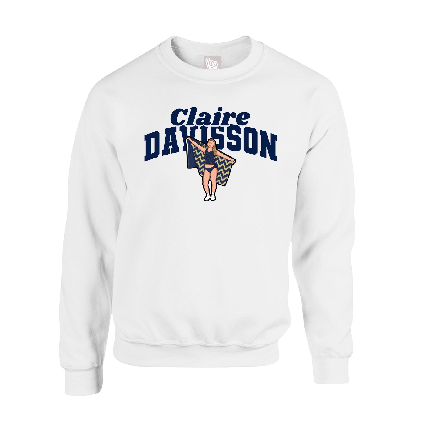 Fleece Crew — Signature Arch in White