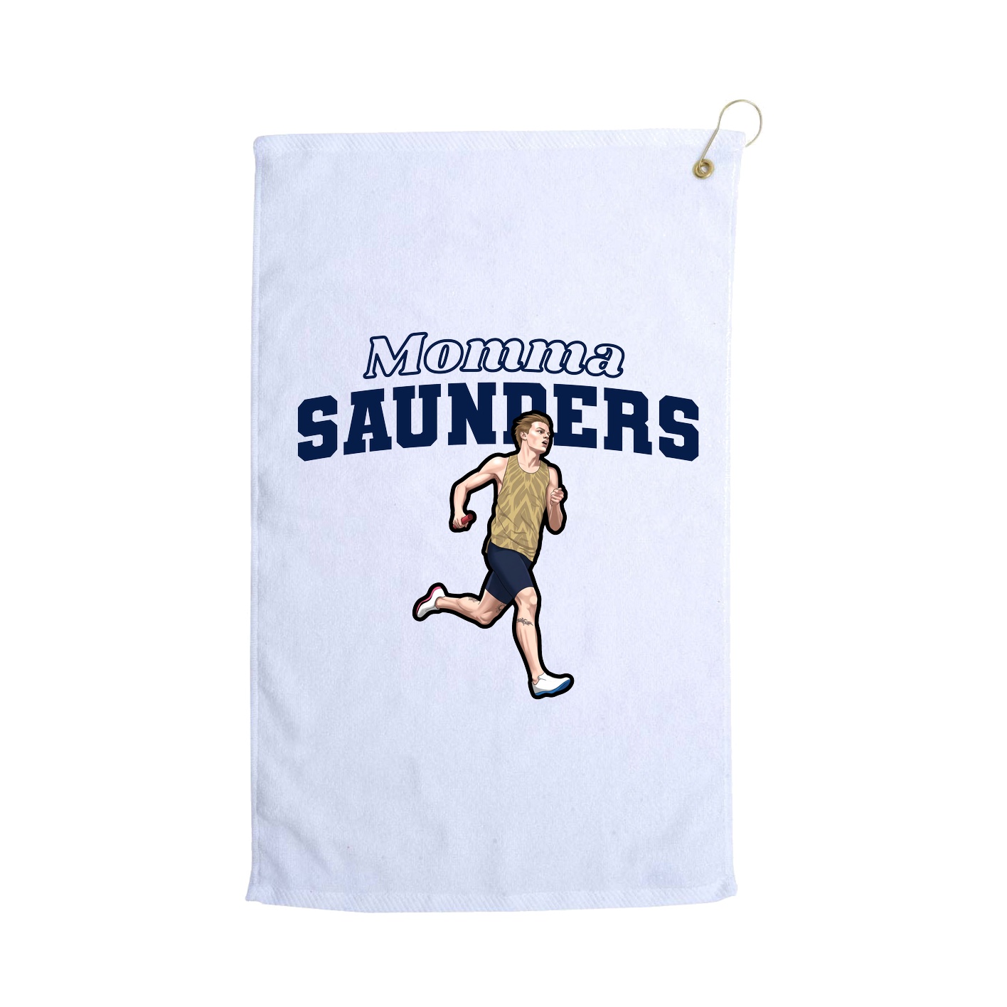 Golf Towel — Mothers Day Block in White
