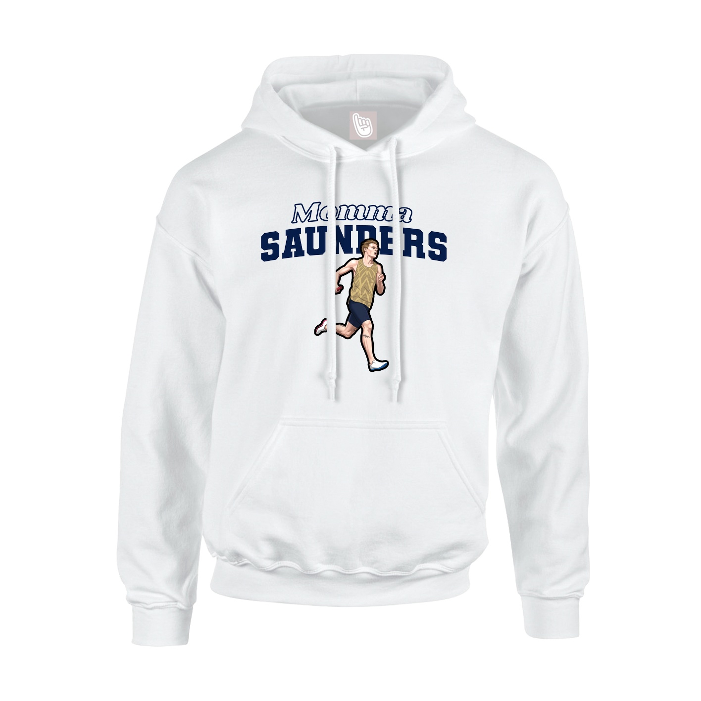 Youth Hoodie — Mothers Day Block in White