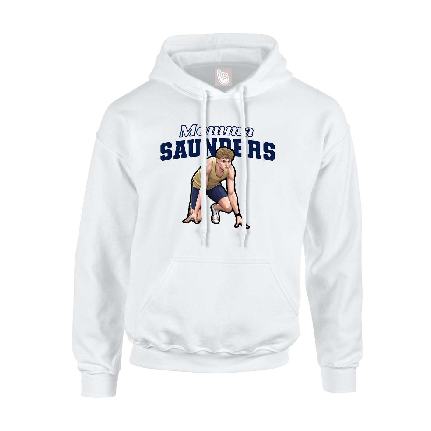 Youth Hoodie — Mothers Day Block in White
