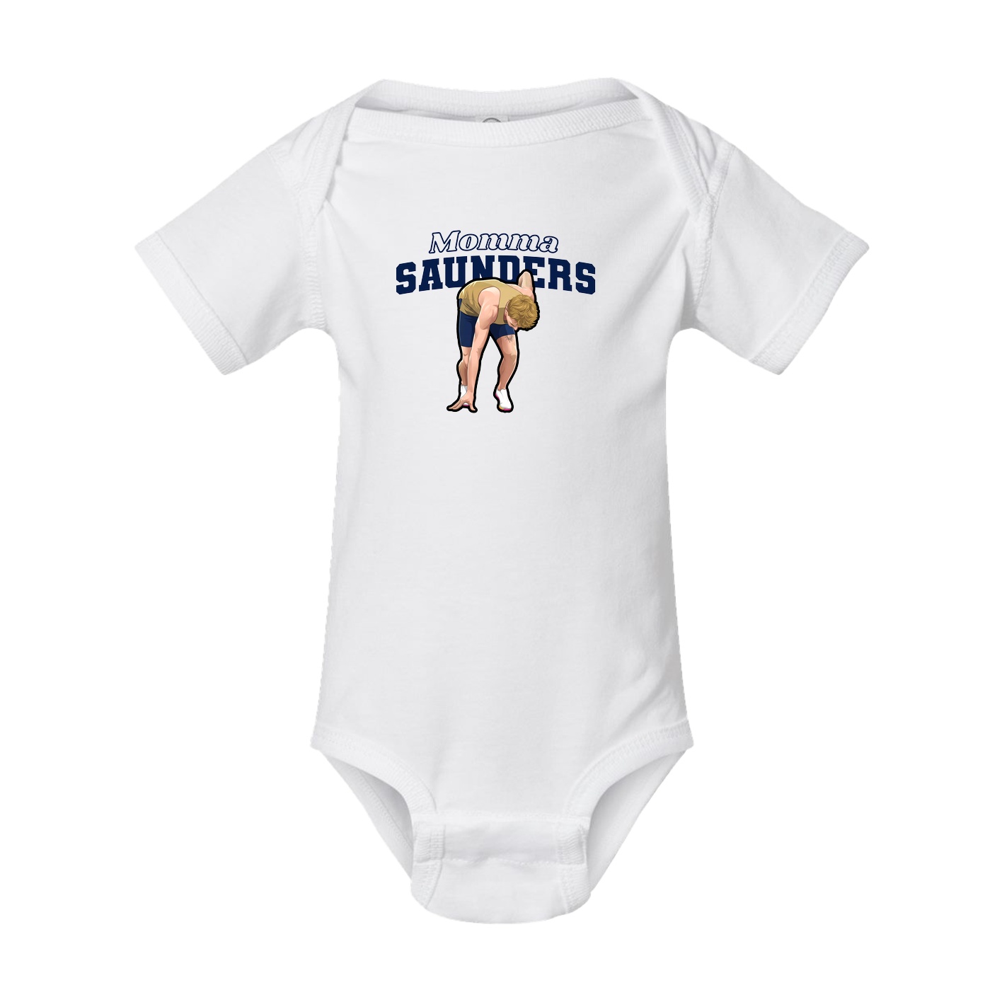 Baby Onesie — Mothers Day Block in White