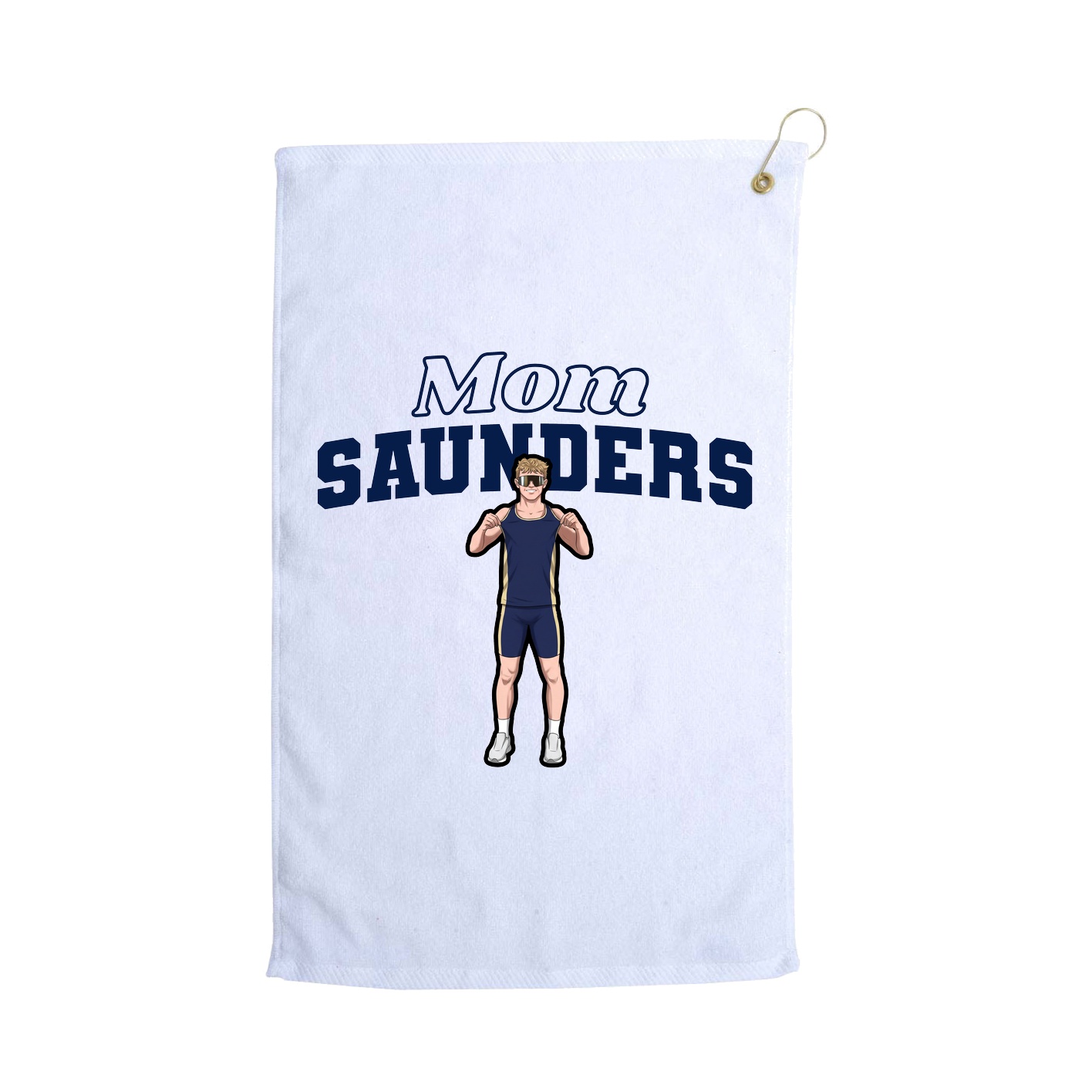 Golf Towel — Mothers Day Block in White