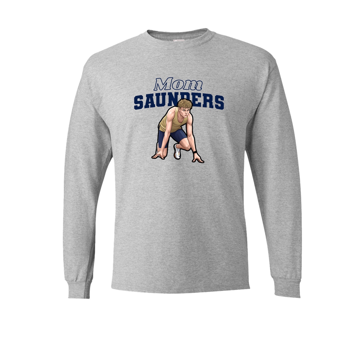 Long Sleeve Tee — Mothers Day Block in Grey