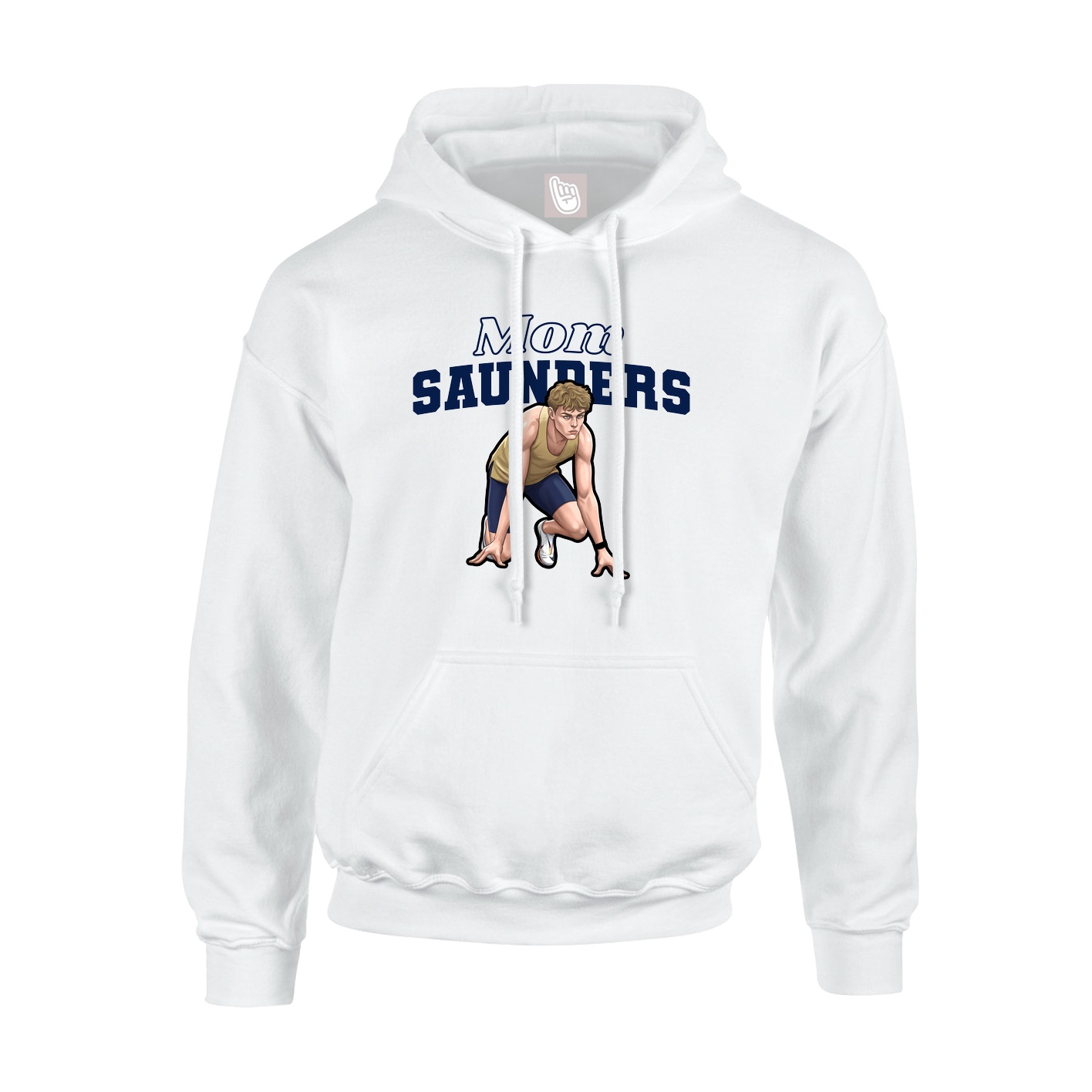 Youth Hoodie — Mothers Day Block in White