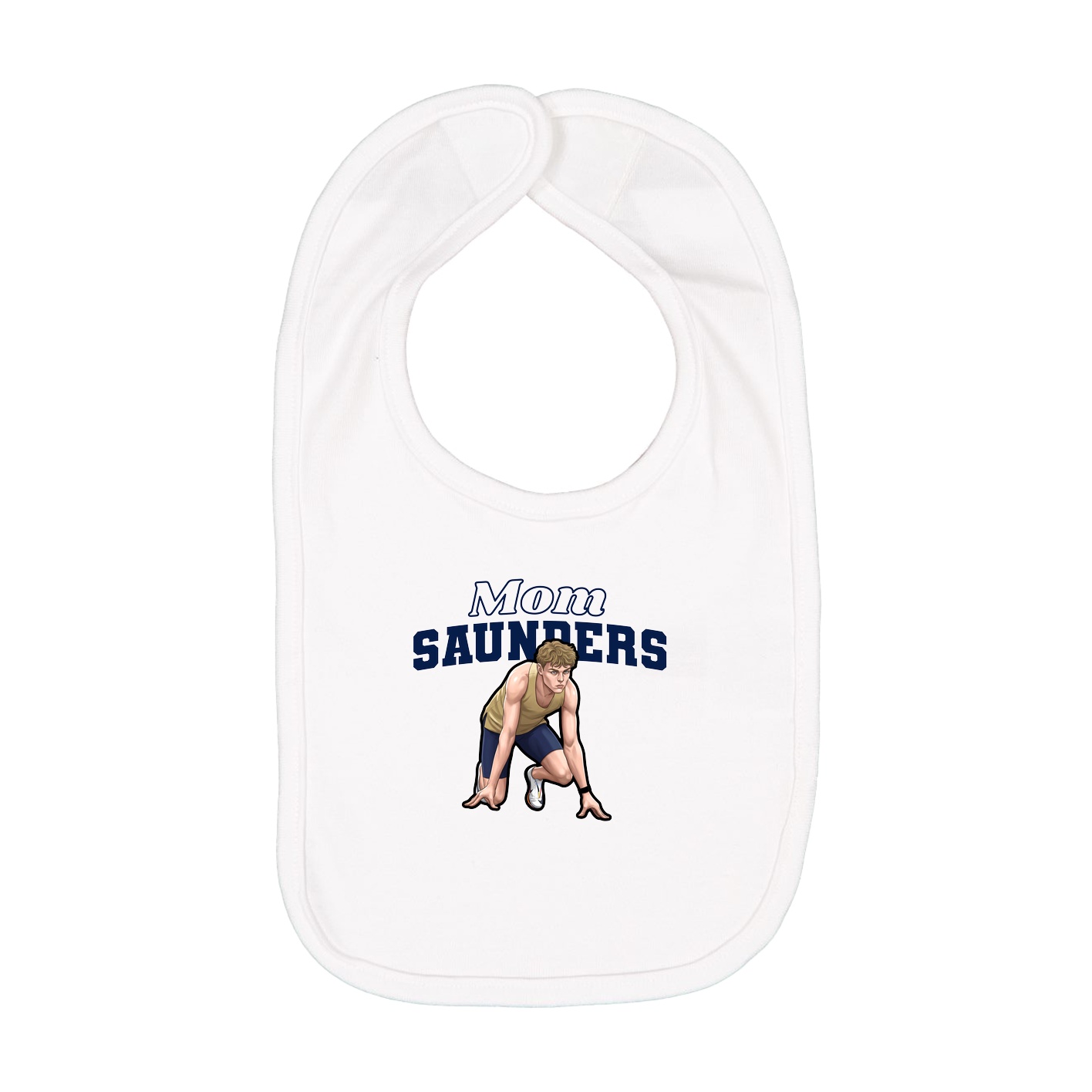 Infant Bib — Mothers Day Block in White