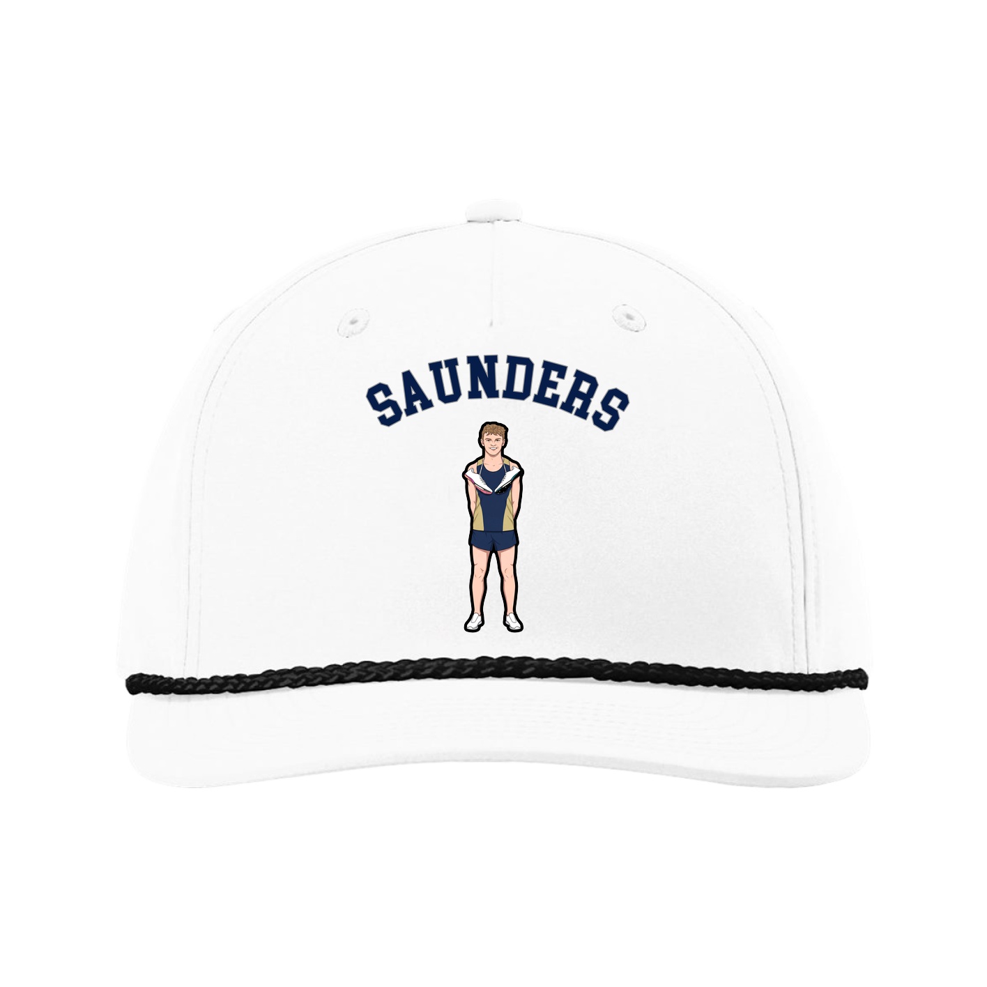 Five-Panel Classic Rope Cap — Shirsey Arch in White