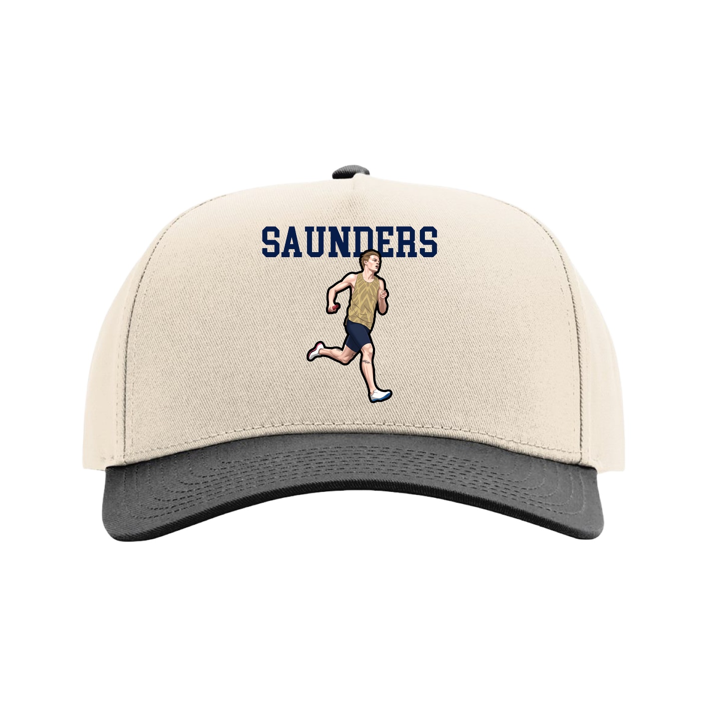 Full Fabric Five-Panel Champ Cap — Shirsey in Cream/Black