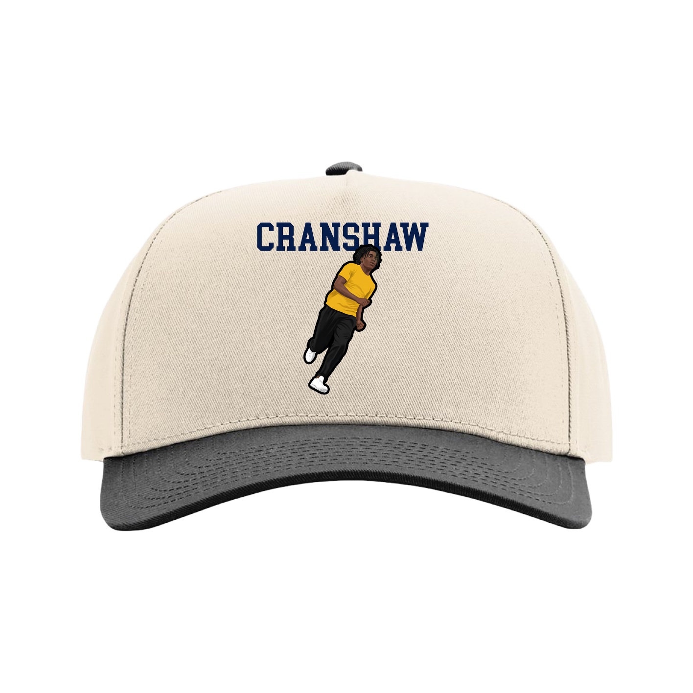 Full Fabric Five-Panel Champ Cap — Shirsey in Cream/Black