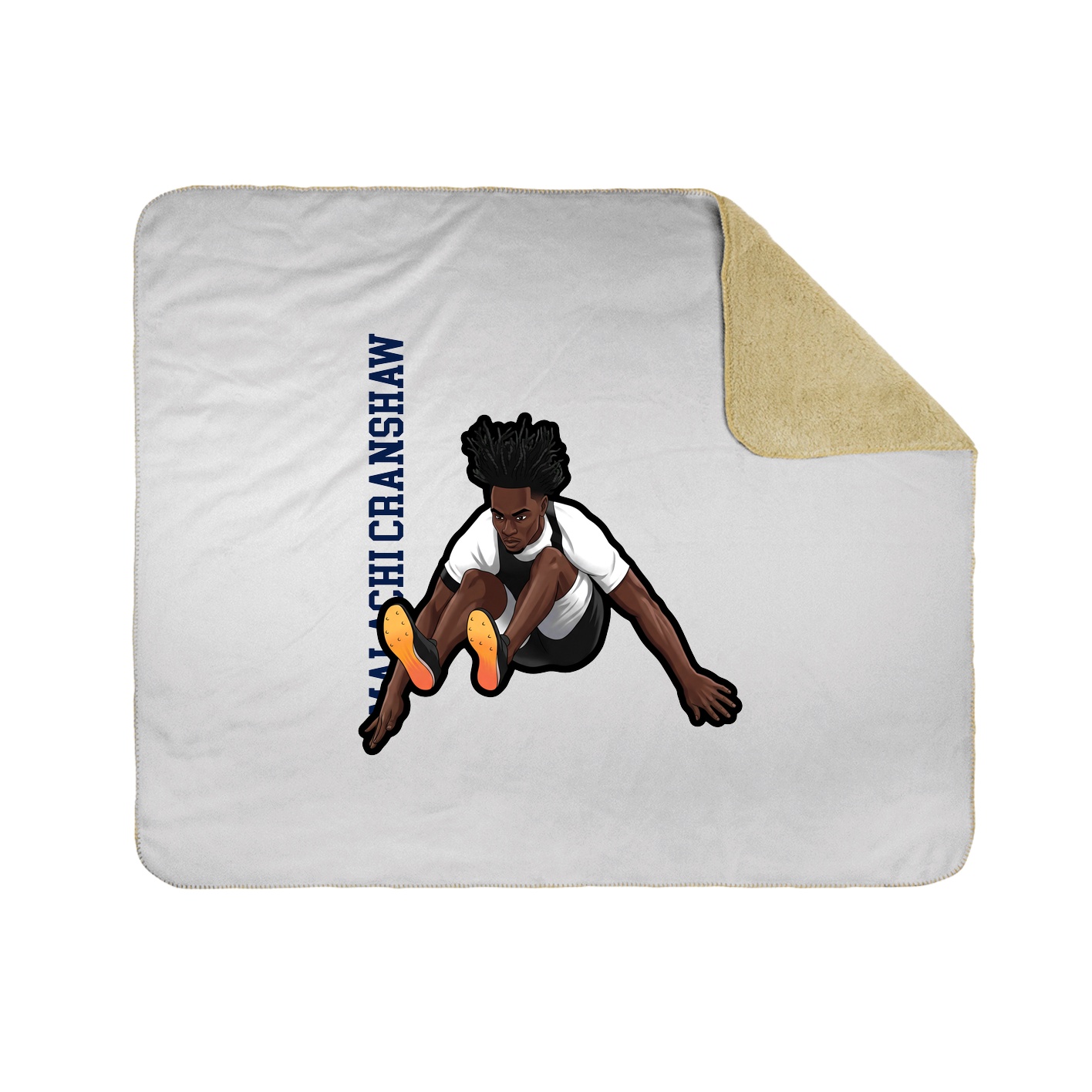 Throw Blanket — Name Vertical in White