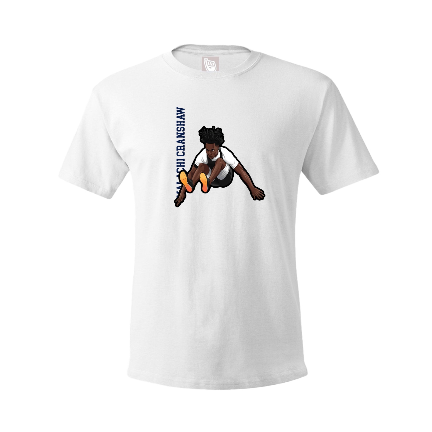 Youth Tee — Name Vertical in White