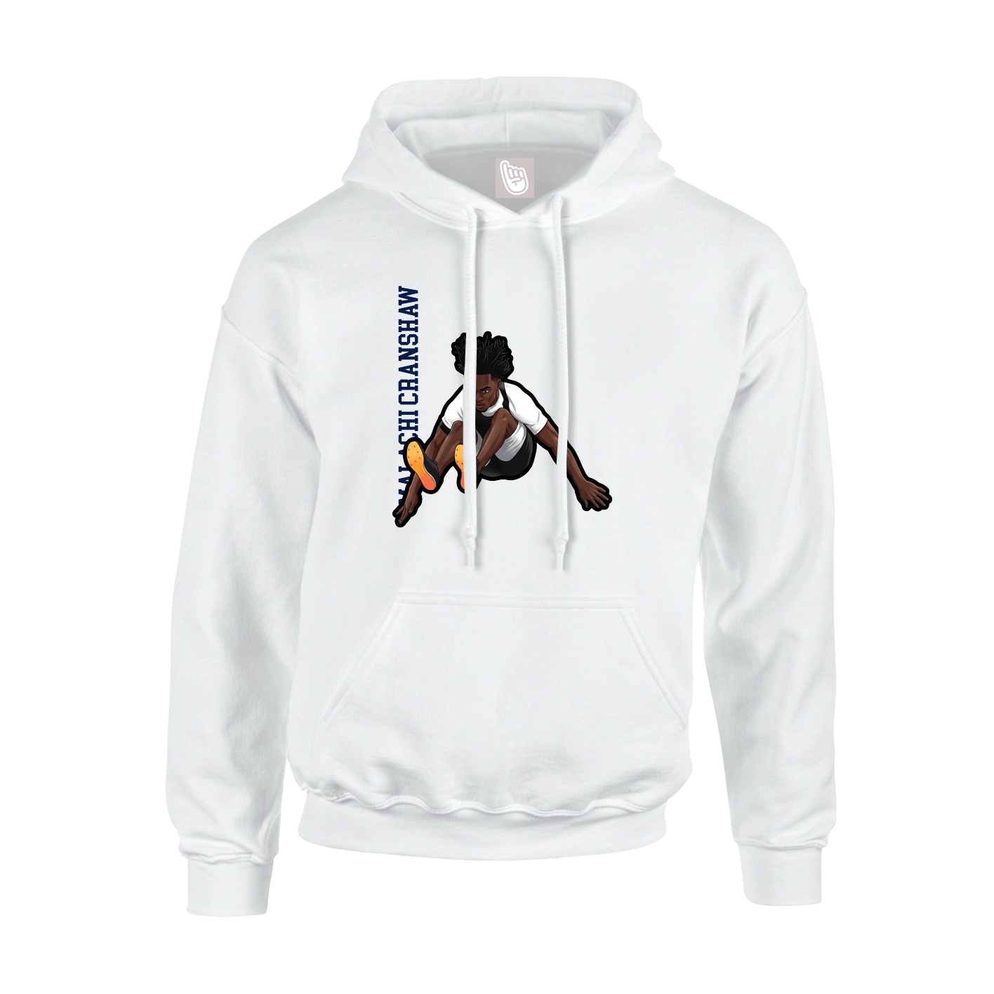 Hoodie — Name Vertical in White