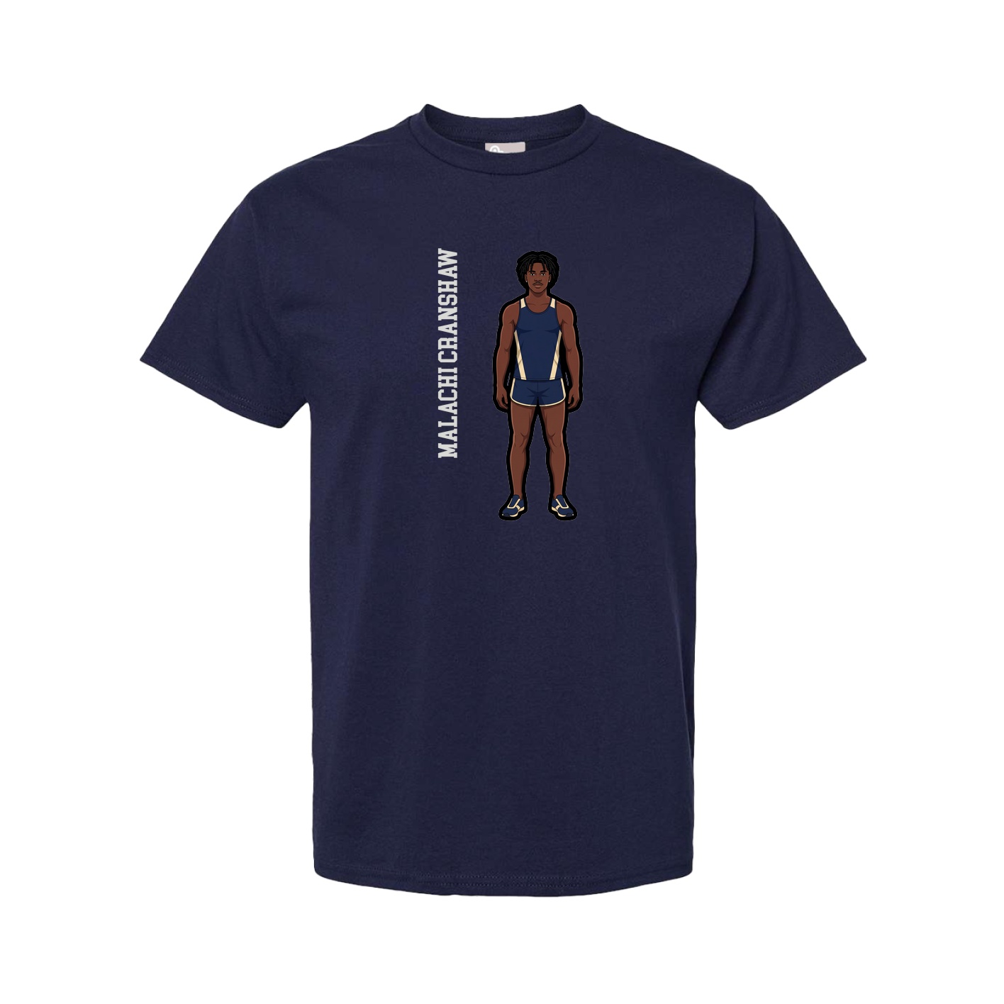 Tee — Name Vertical in Navy