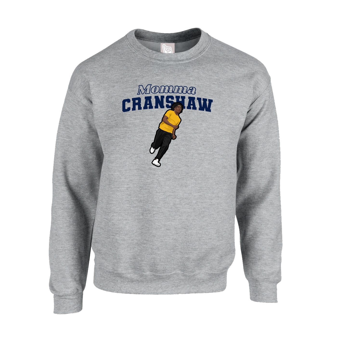 Fleece Crew — Mothers Day Block in Grey